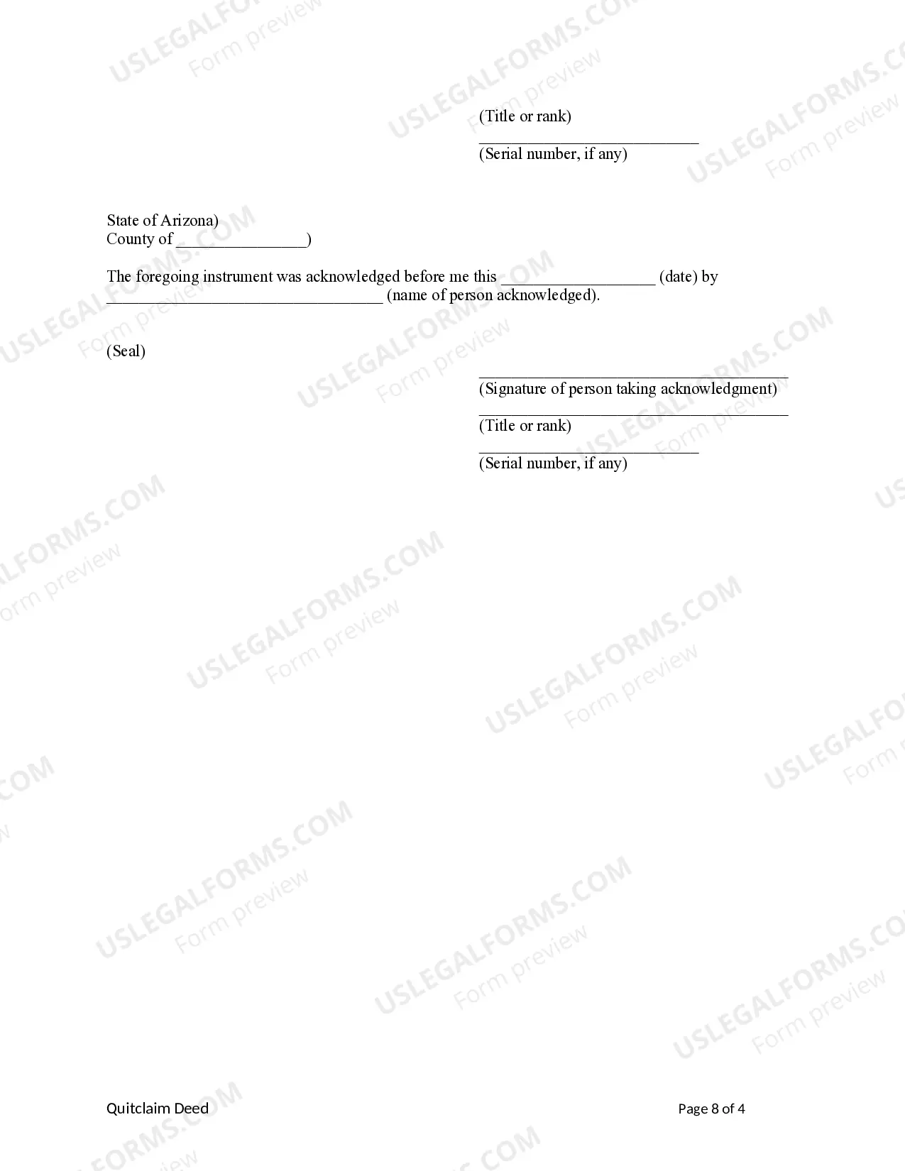 Preview Quitclaim Deed - Four Individuals to Three Individuals