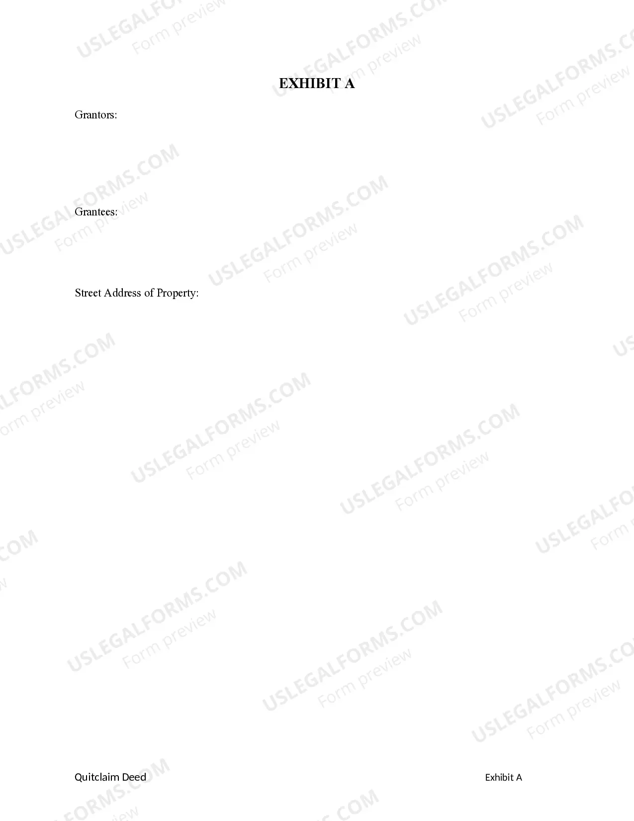 Preview Quitclaim Deed - Four Individuals to Three Individuals