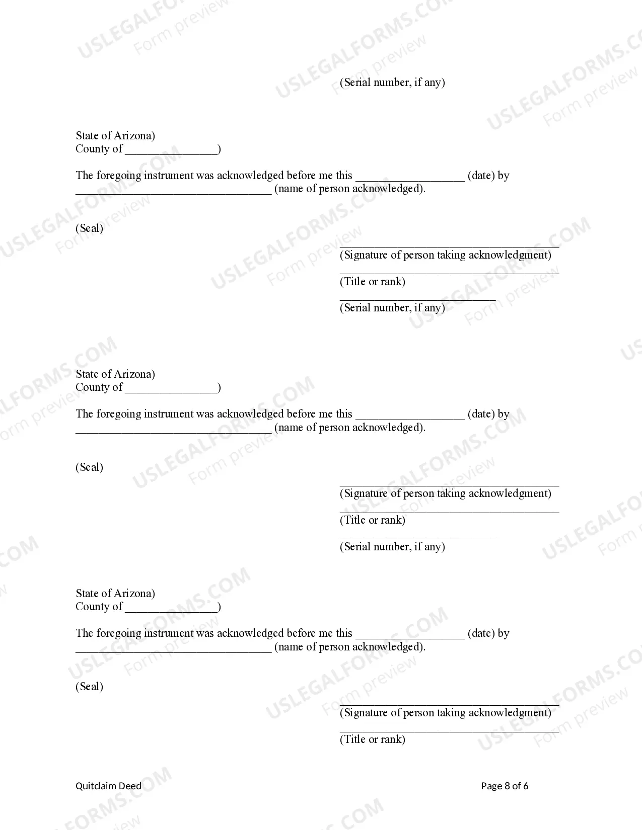 Preview Quitclaim Deed from Eight Individuals to Two Individuals