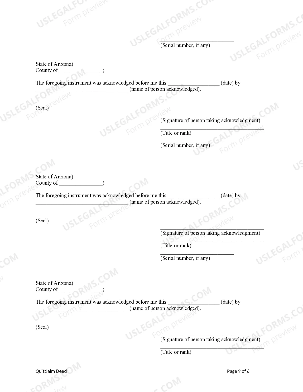 Preview Quitclaim Deed from Eight Individuals to Two Individuals