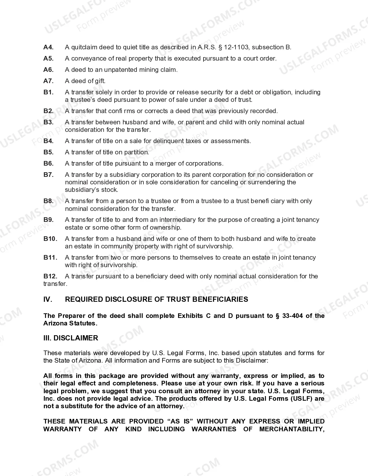 Preview Warranty Deed from Two Individuals / Husband and Wife to Two Trusts