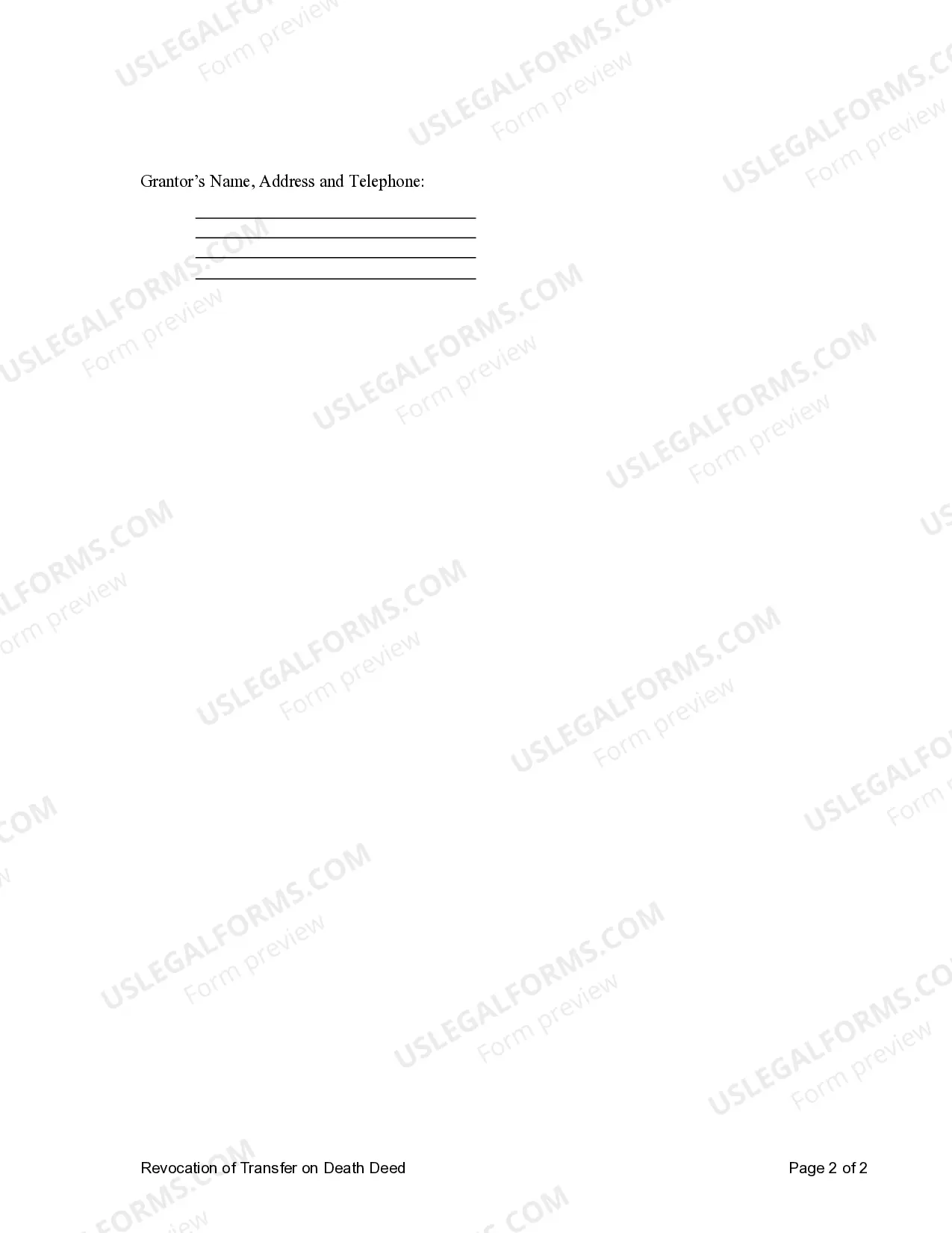 Preview Revocation of Transfer on Death Deed or TOD - Beneficiary Deed for Individual to Two Individuals