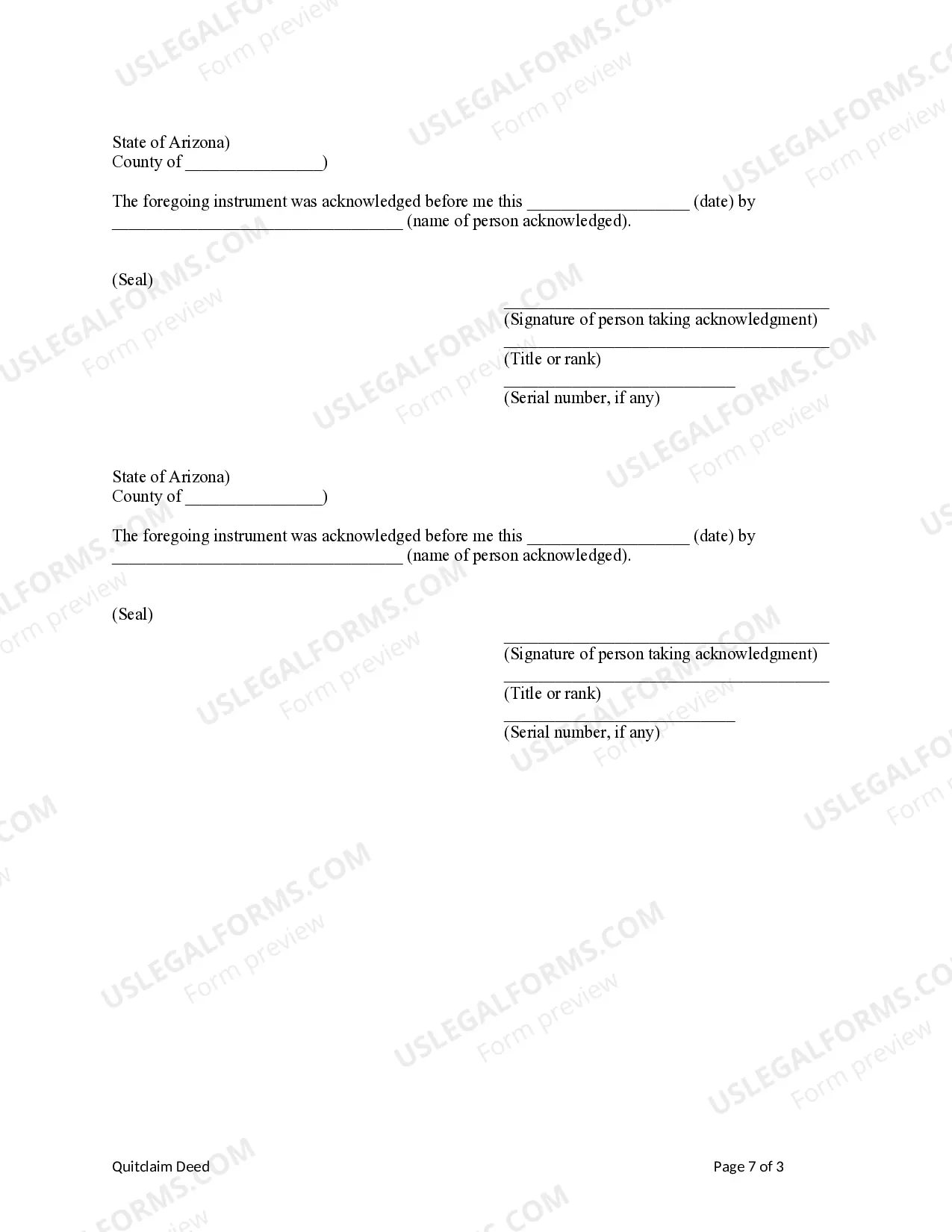Preview Quitclaim Deed from three Individuals to two Individuals / Husband and Wife