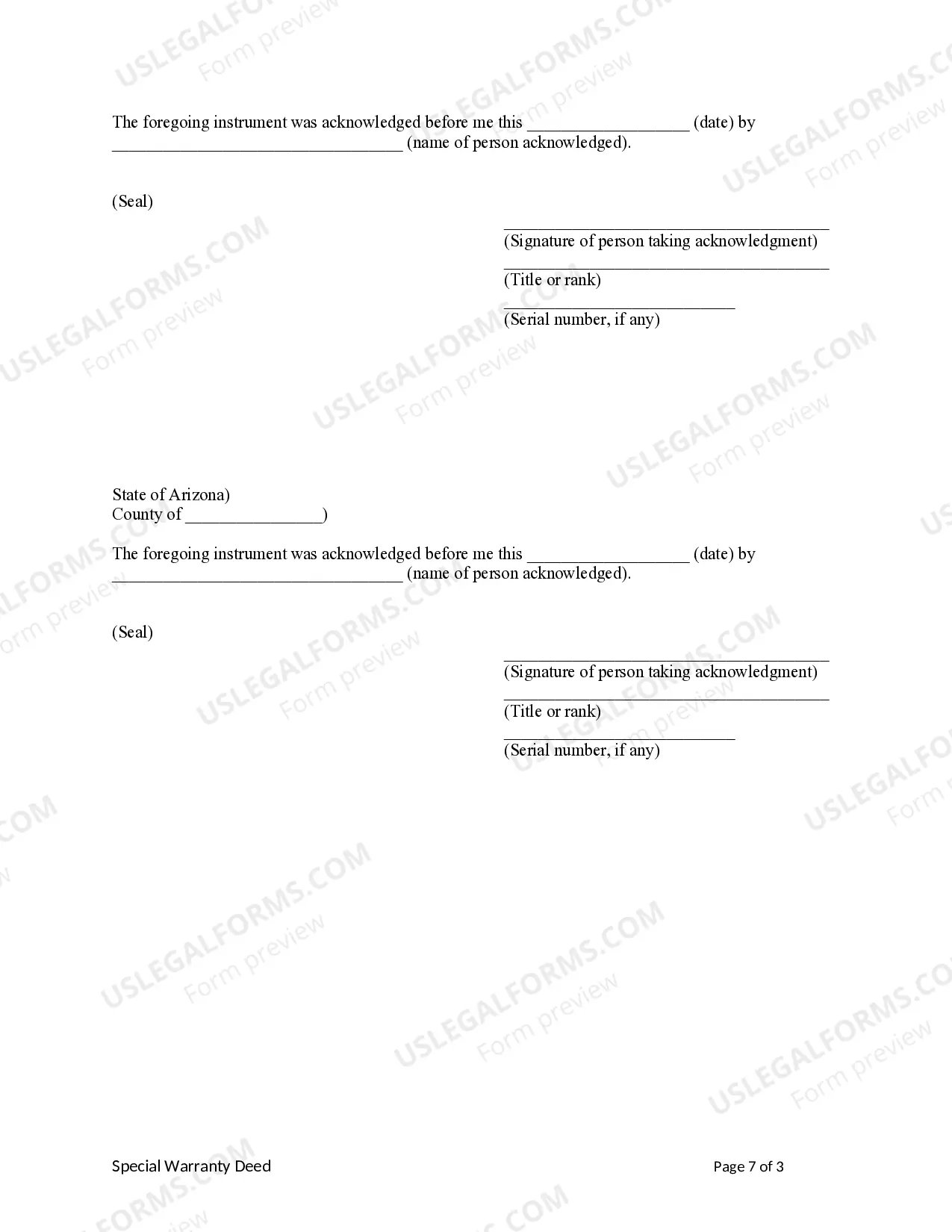 Preview Special Warranty Deed from two individuals, or husband and wife, to an individual.