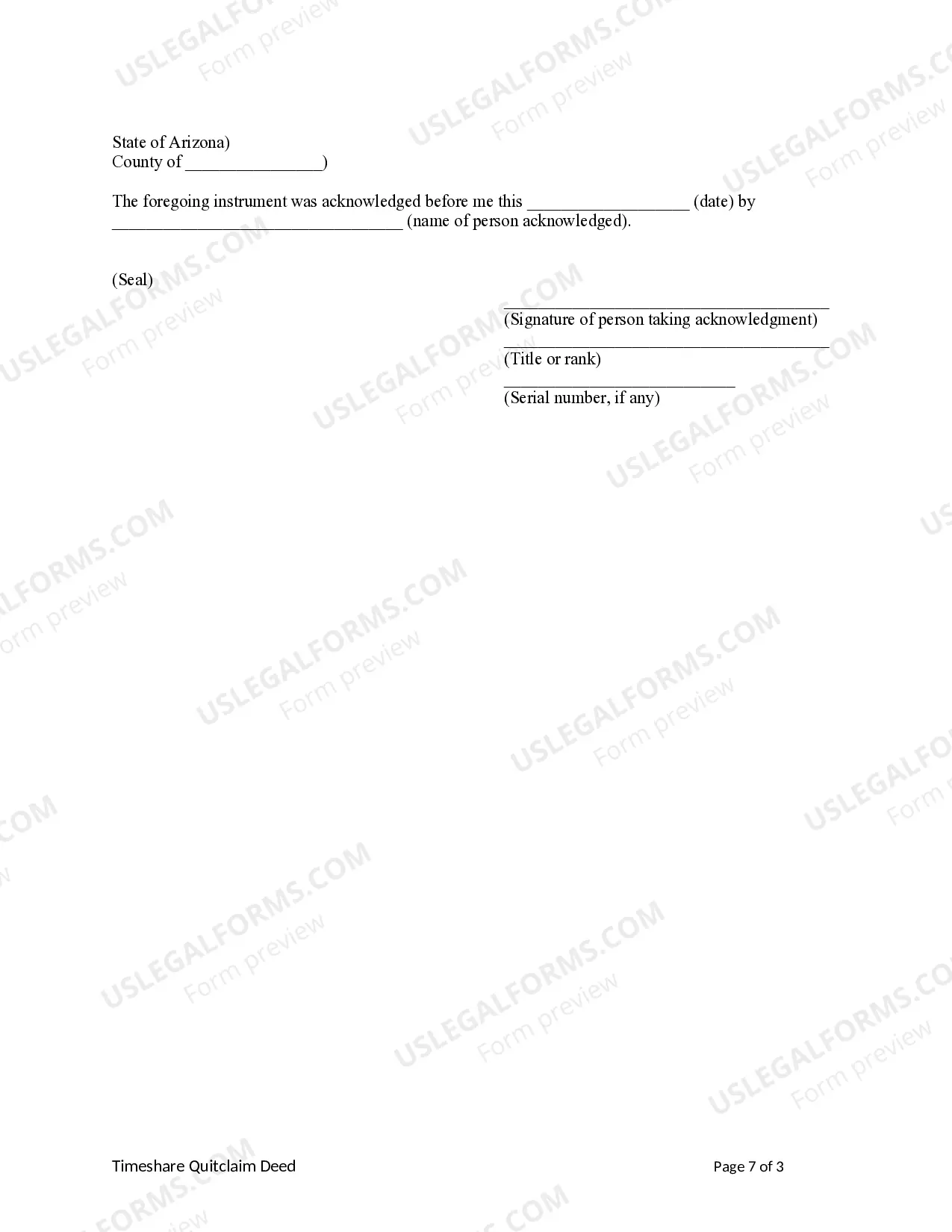 Preview Quitclaim Timeshare Deed from Husband and Wife / Two Individuals to a Trust