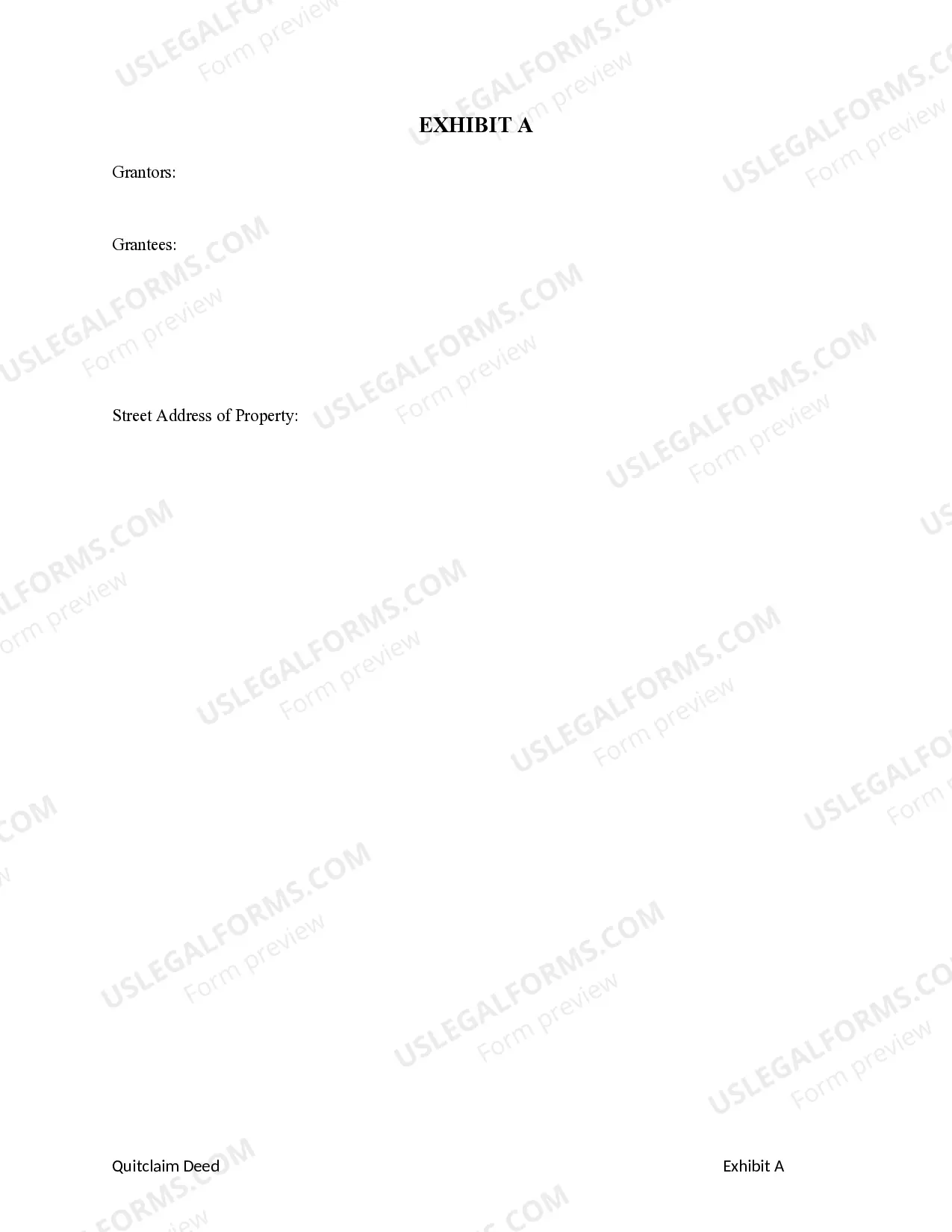 Preview Quitclaim Deed from One Individual to Five Individuals