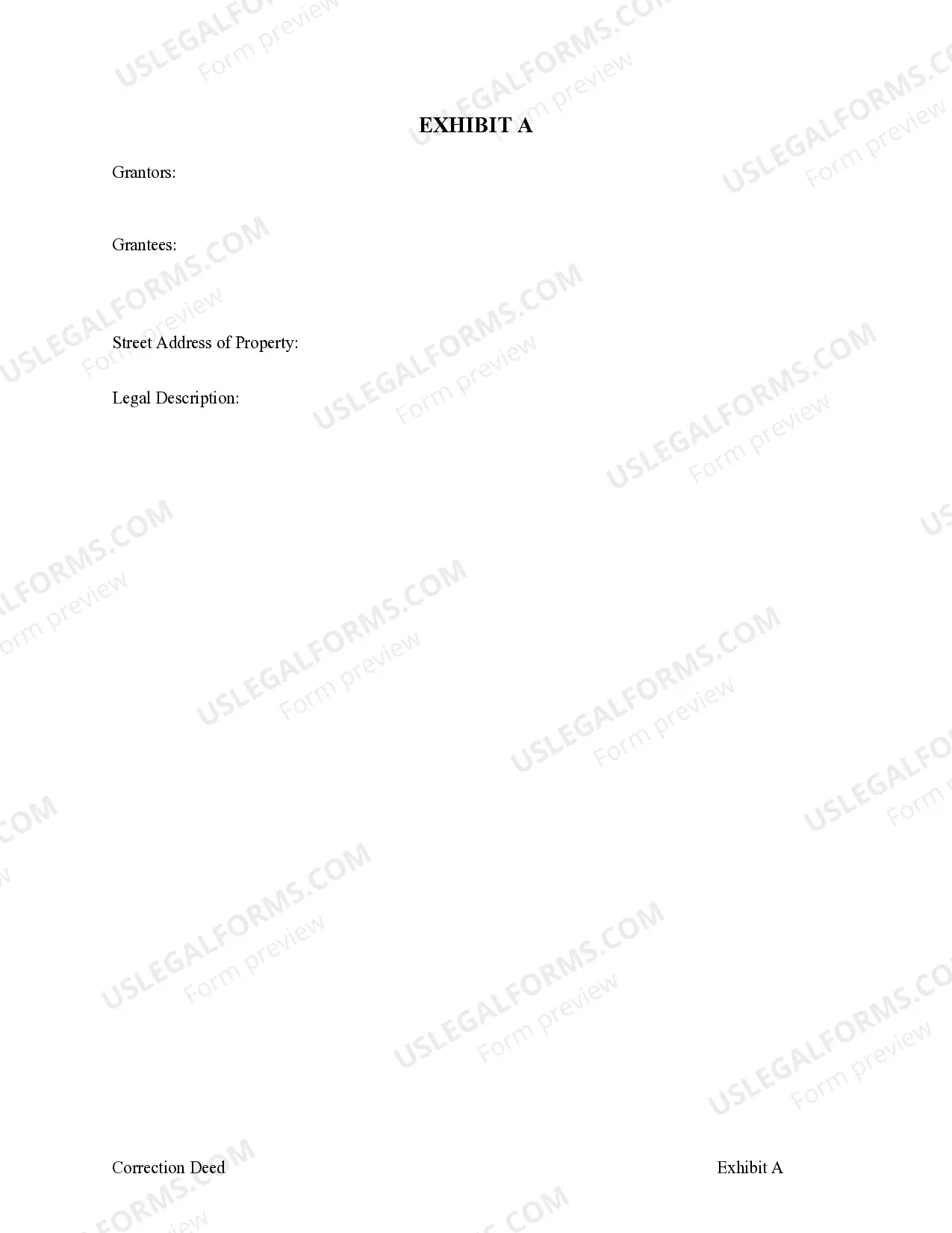 Preview Arizona Correction Deed - Correcting Name(s) of Party(ies)