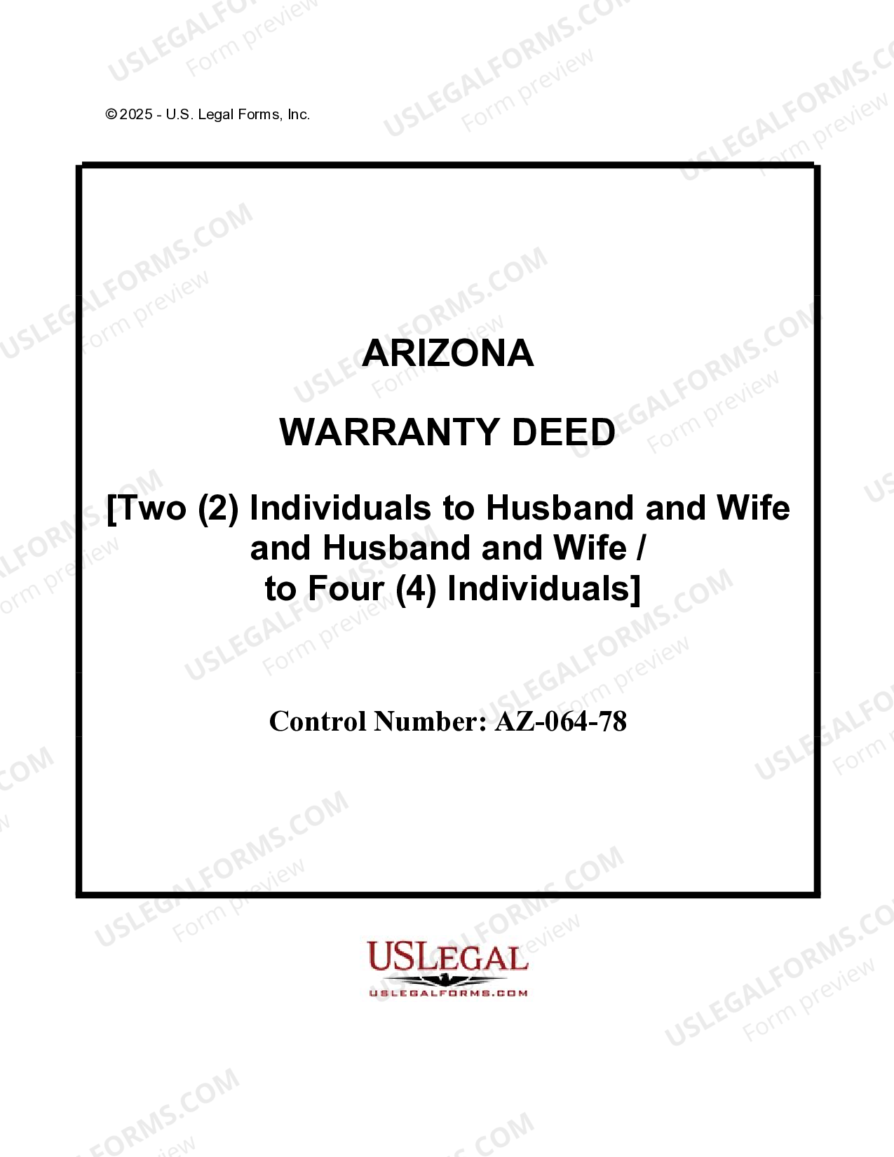 Arizona Warranty Deed from Two Individuals to Husband and Wife and
