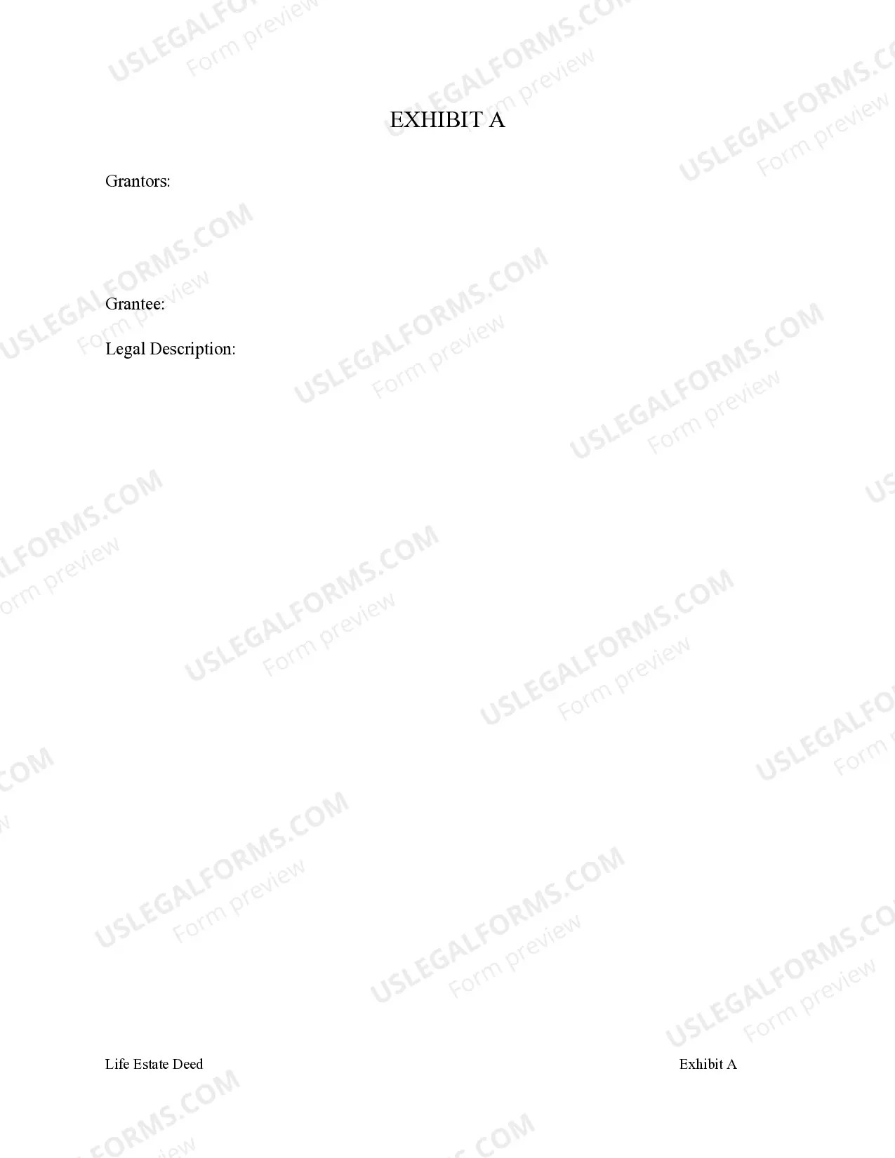 Preview Life Estate Deed from Two married couples to an Individual