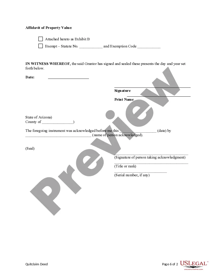 Preview Quitclaim Deed from an Individual to a Nonprofit Corporation
