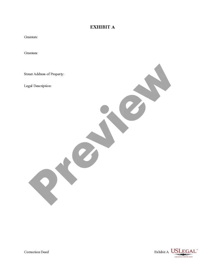 Preview Arizona Correction Deed - Correcting Legal Description