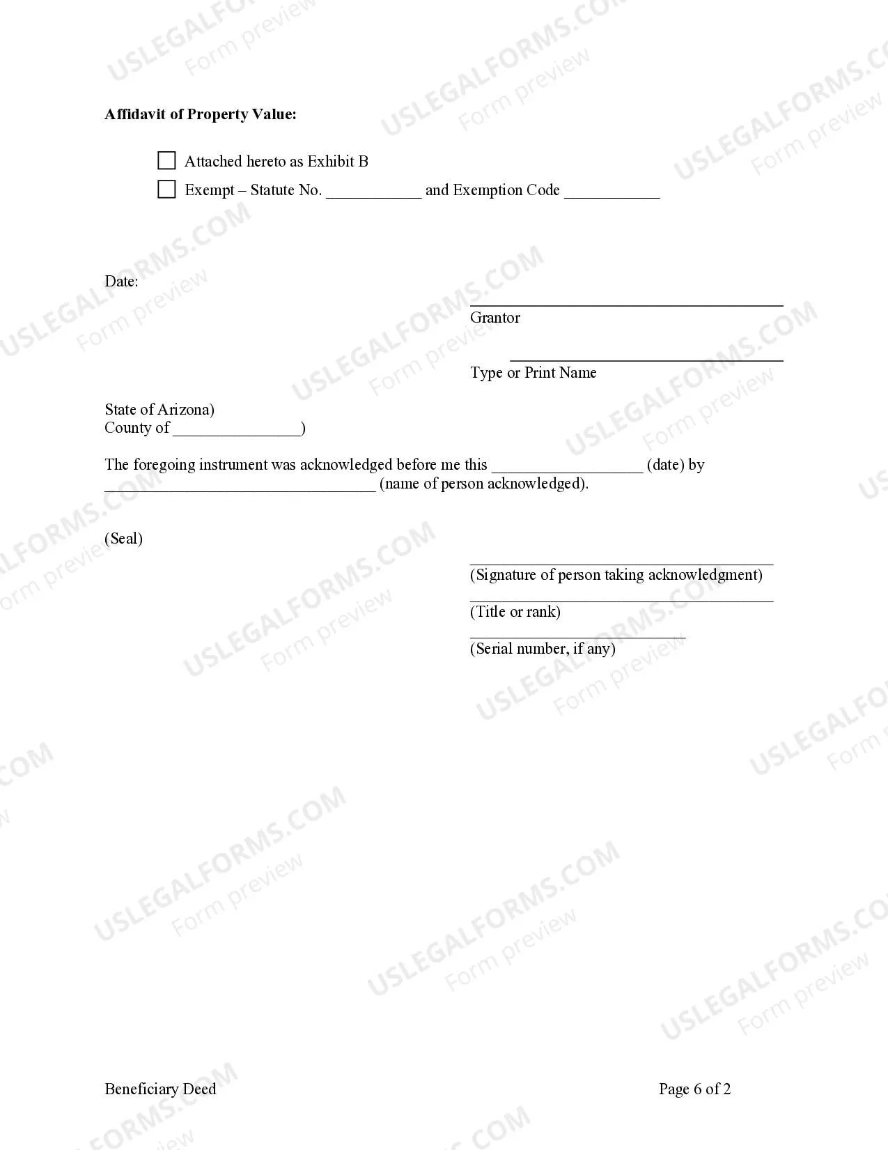 Preview Beneficiary or Transfer on Death Deed from an Individual Owner to a Nonprofit Corporation as Beneficiary