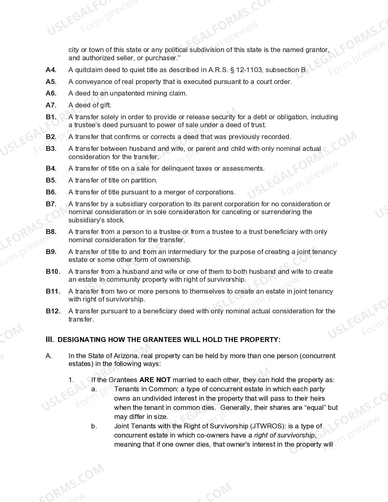 Maricopa Arizona Special Warranty Timeshare Deed from a Trust to a
