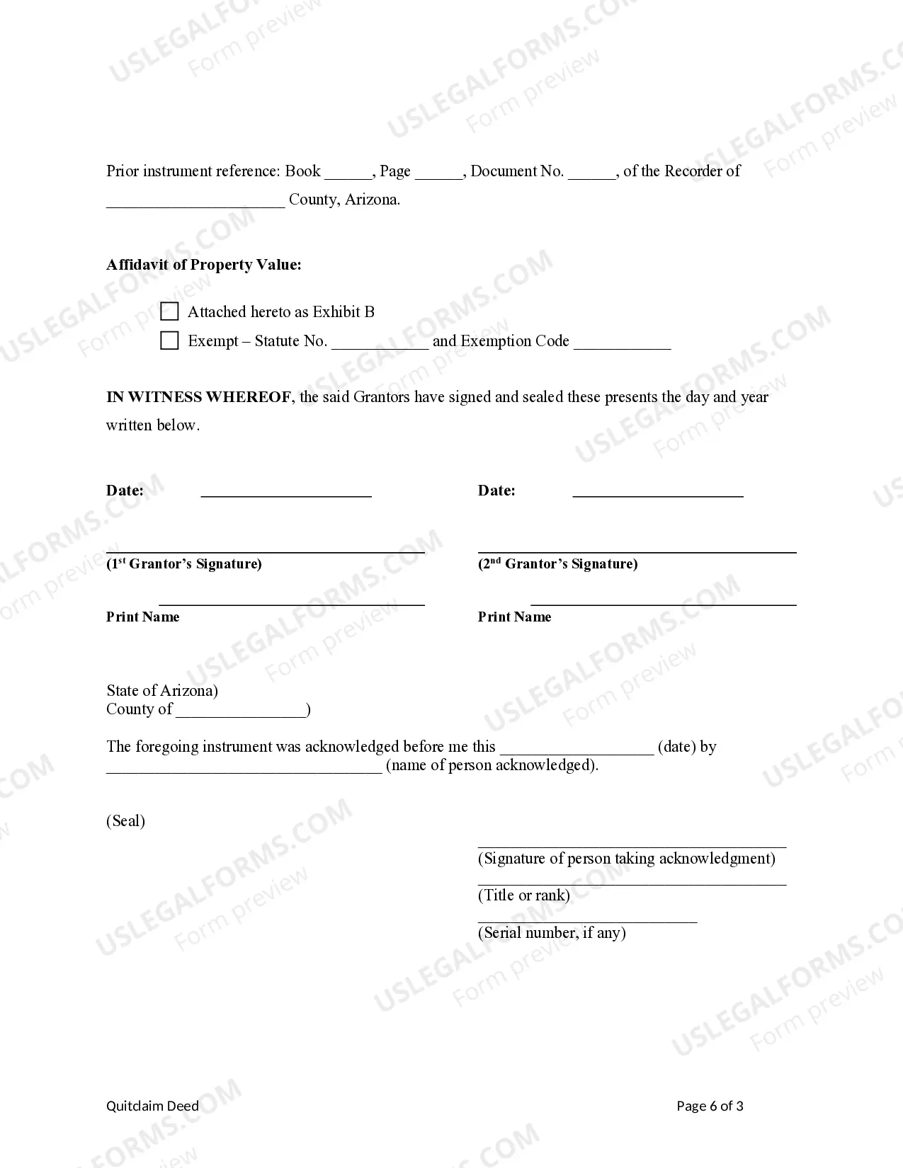 Preview Quitclaim Deed from Two Individuals / Husband and Wife to Two Individuals / Husband and wife and an Individual.