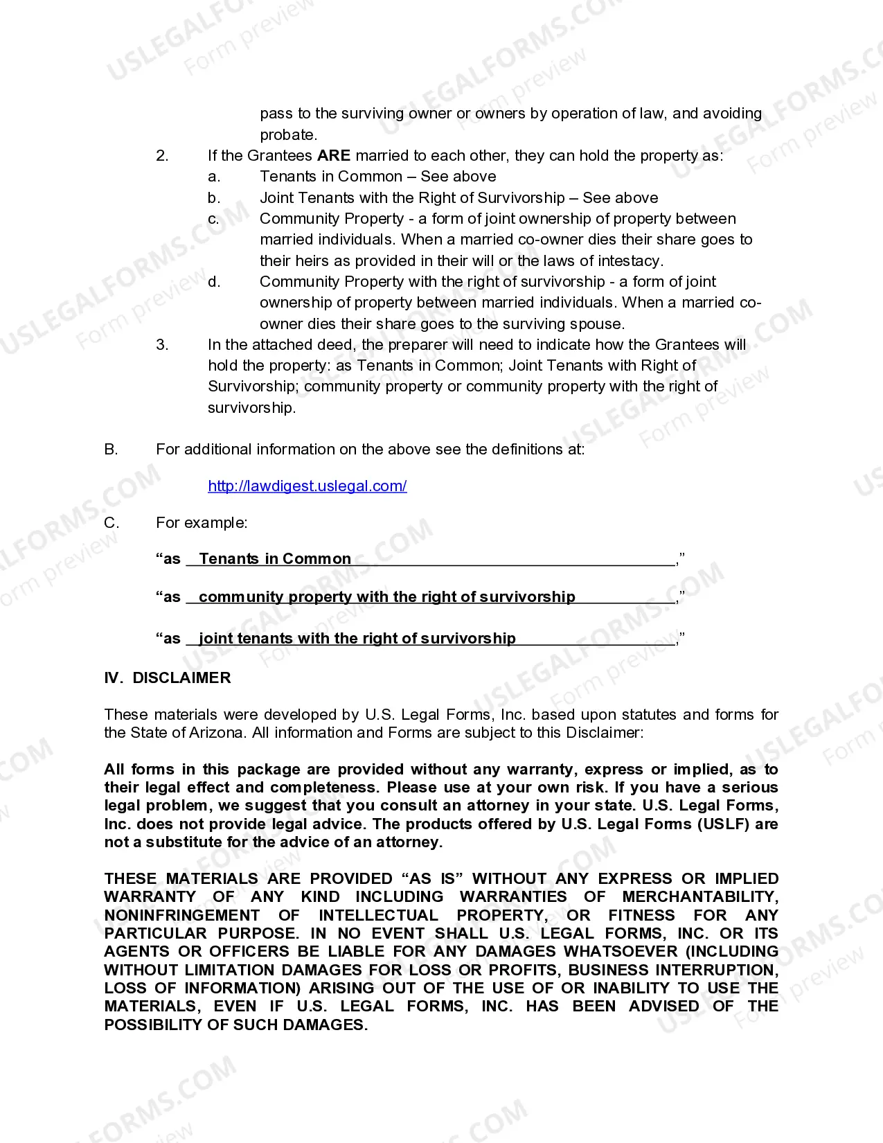 Preview Arizona Warranty Deed for a Condominium from Two Individuals to Two Individuals