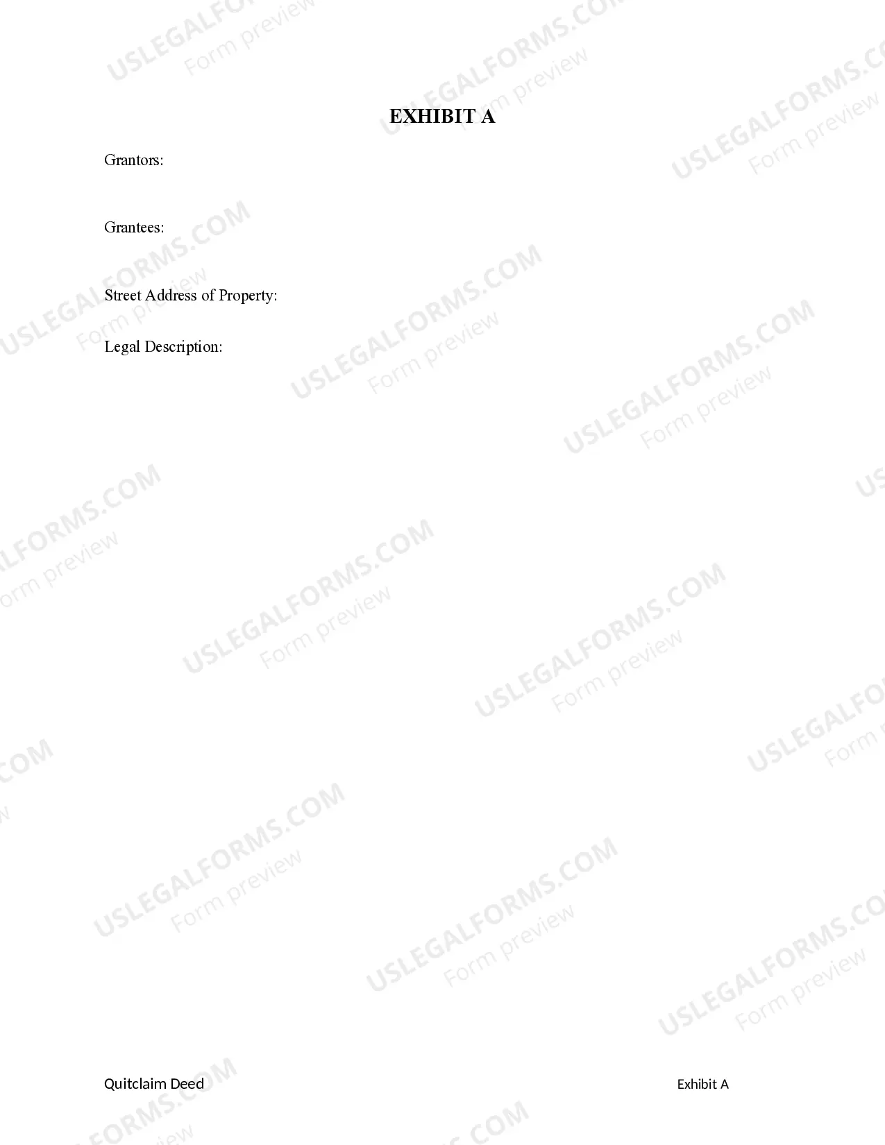 Preview Quitclaim Deed from Husband and Wife to Either the Husband or the Wife