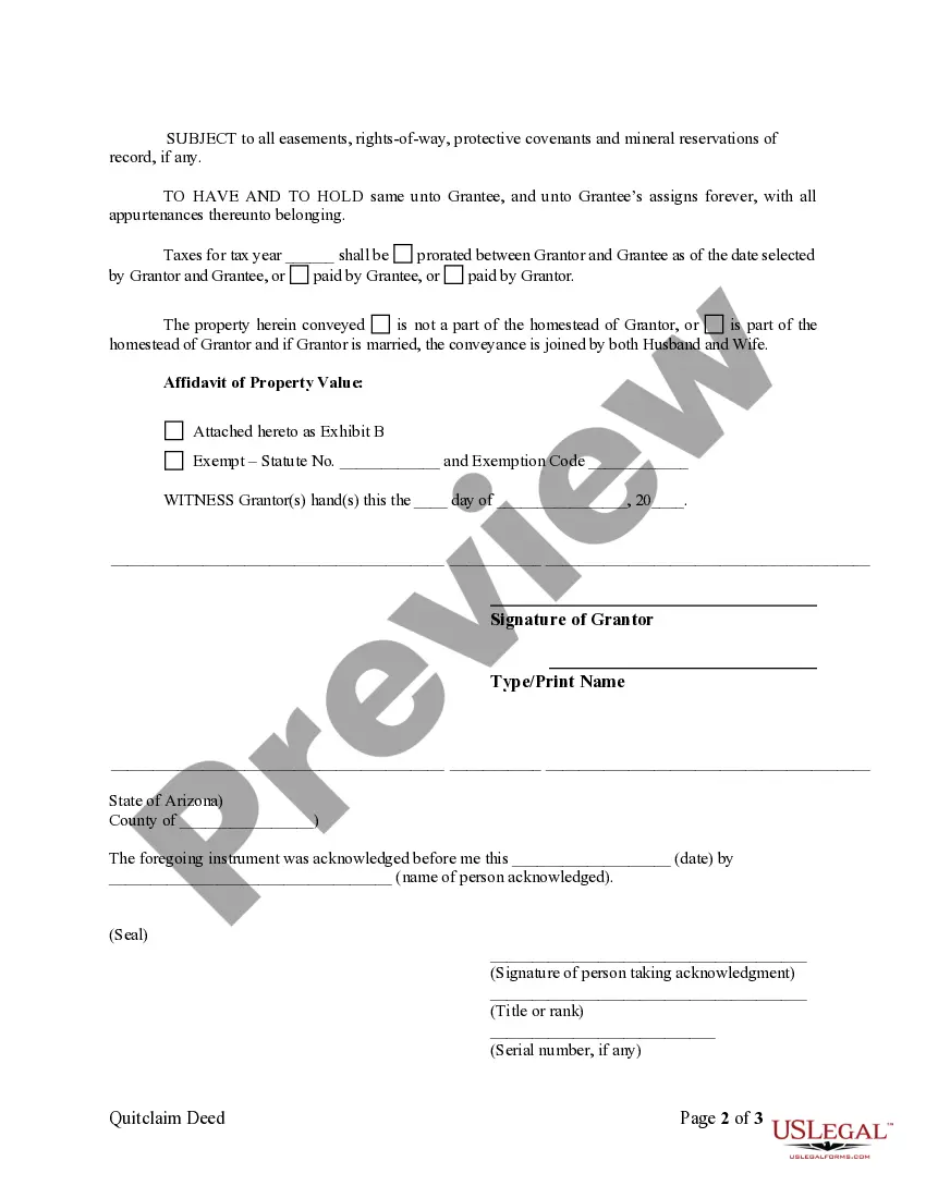 Preview Quitclaim Deed from Individual to LLC