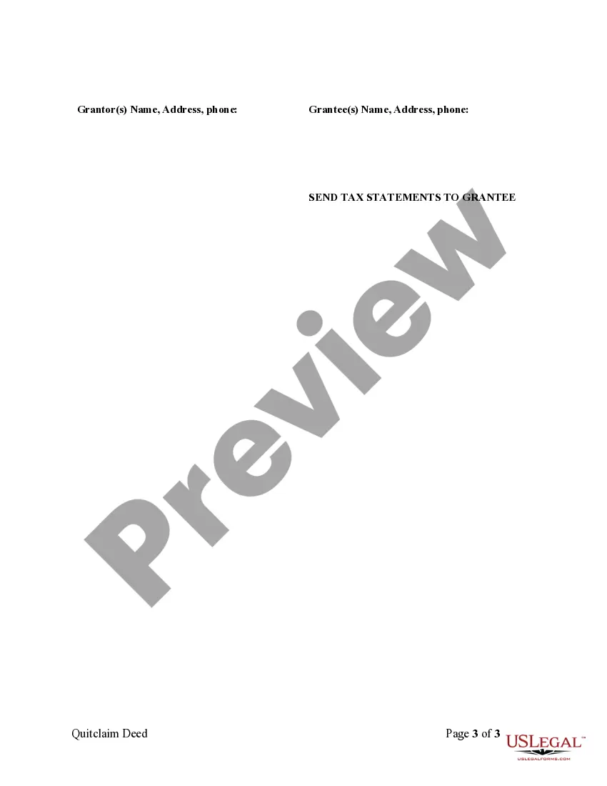 Preview Quitclaim Deed from Individual to LLC