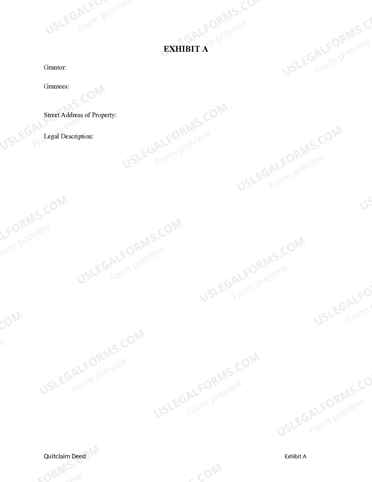 Preview Quitclaim Deed from Corporation to a Trust