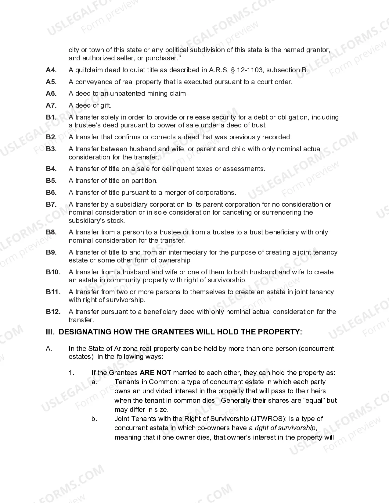Preview Quitclaim Deed from Two Individuals/Husband and Wife to Four Individuals