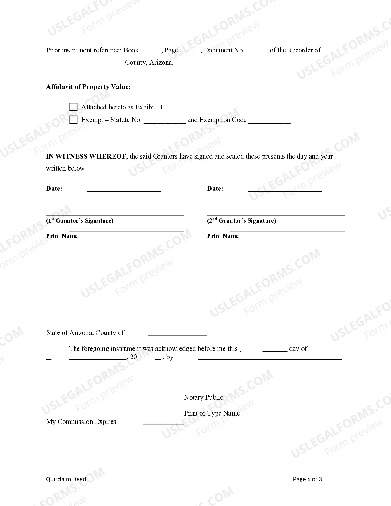 Preview Quitclaim Deed from Two Individuals/Husband and Wife to Four Individuals