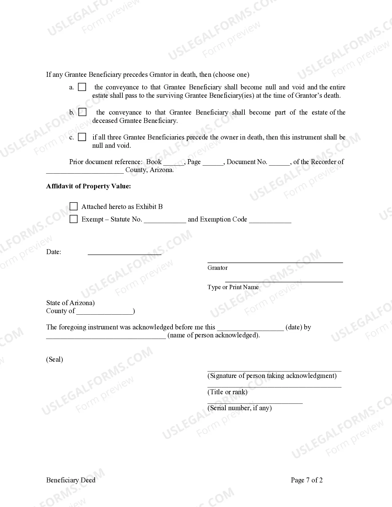 Preview Transfer on Death or TOD - Beneficiary Deed - Individual Grantor to Four Individuals