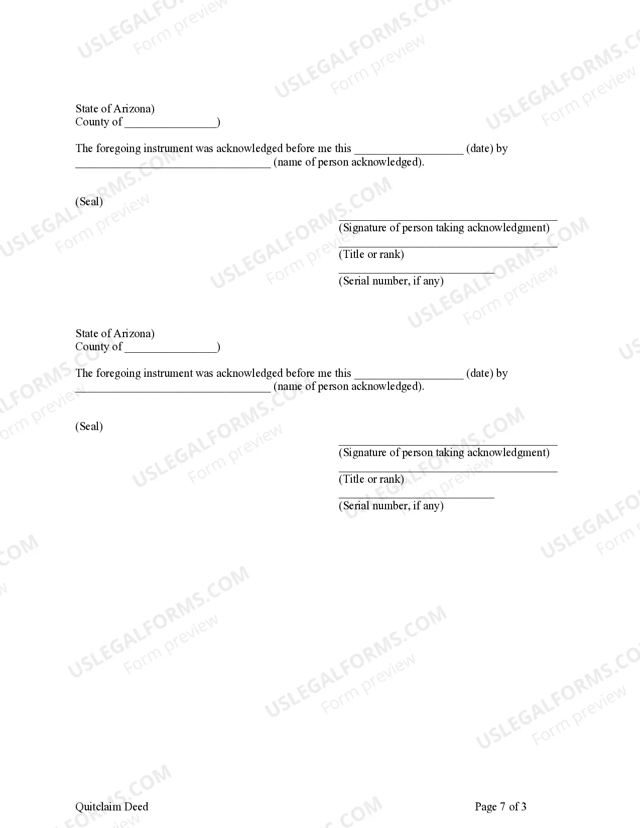 Preview Quitclaim Deed from Husband, Wife and an Individual to a LLC