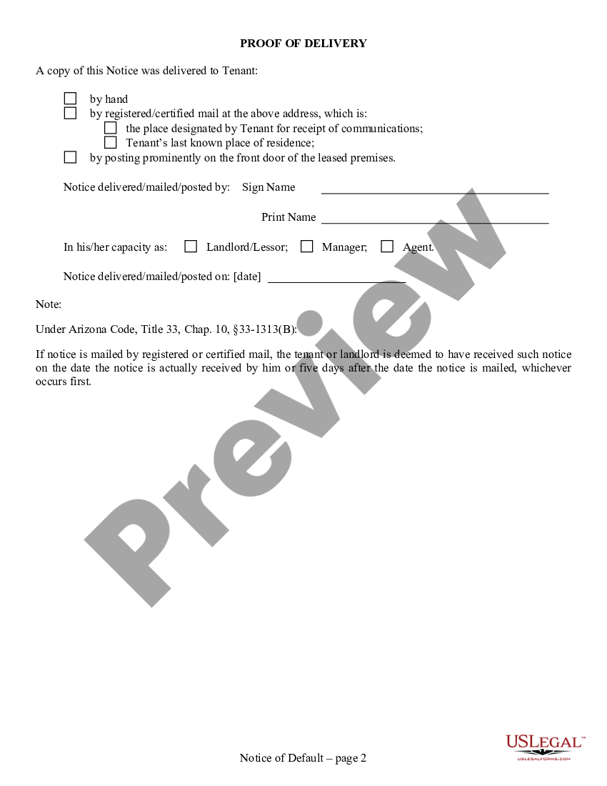 arizona-5-day-notice-of-default-arizona-five-day-notice-us-legal-forms