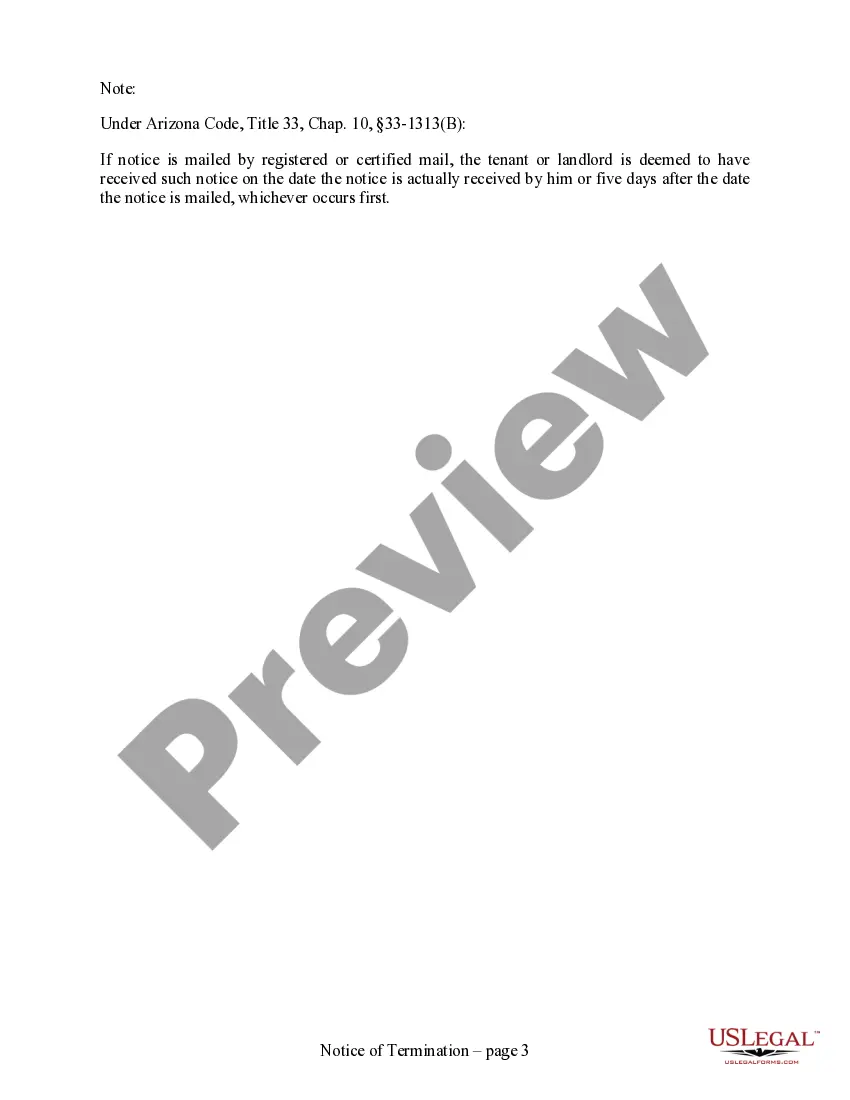 Preview 10 Day Notice to Terminate Week to Week Lease for Residential from Landlord to Tenant