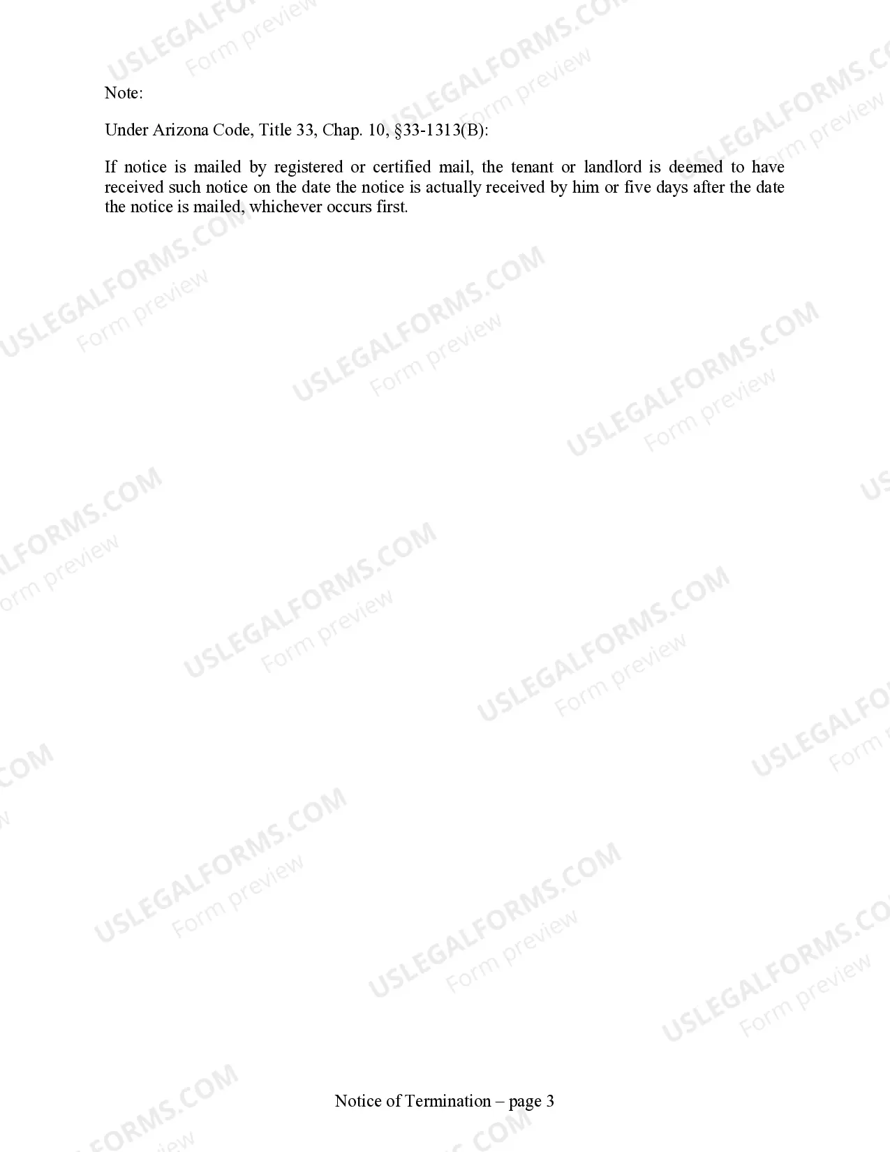 Preview 30 Day Notice to Terminate Month to Month Lease - Residential from Landlord to Tenant