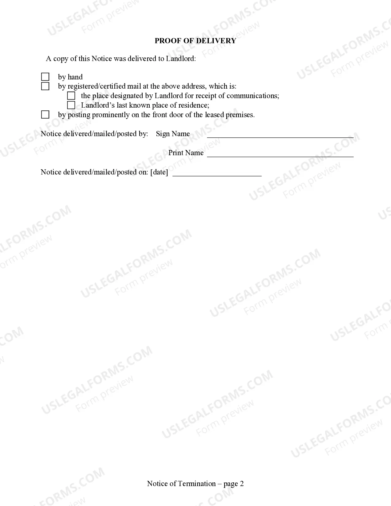 Preview 30 Day Notice to Terminate Month to Month Lease for Residential from Tenant to Landlord