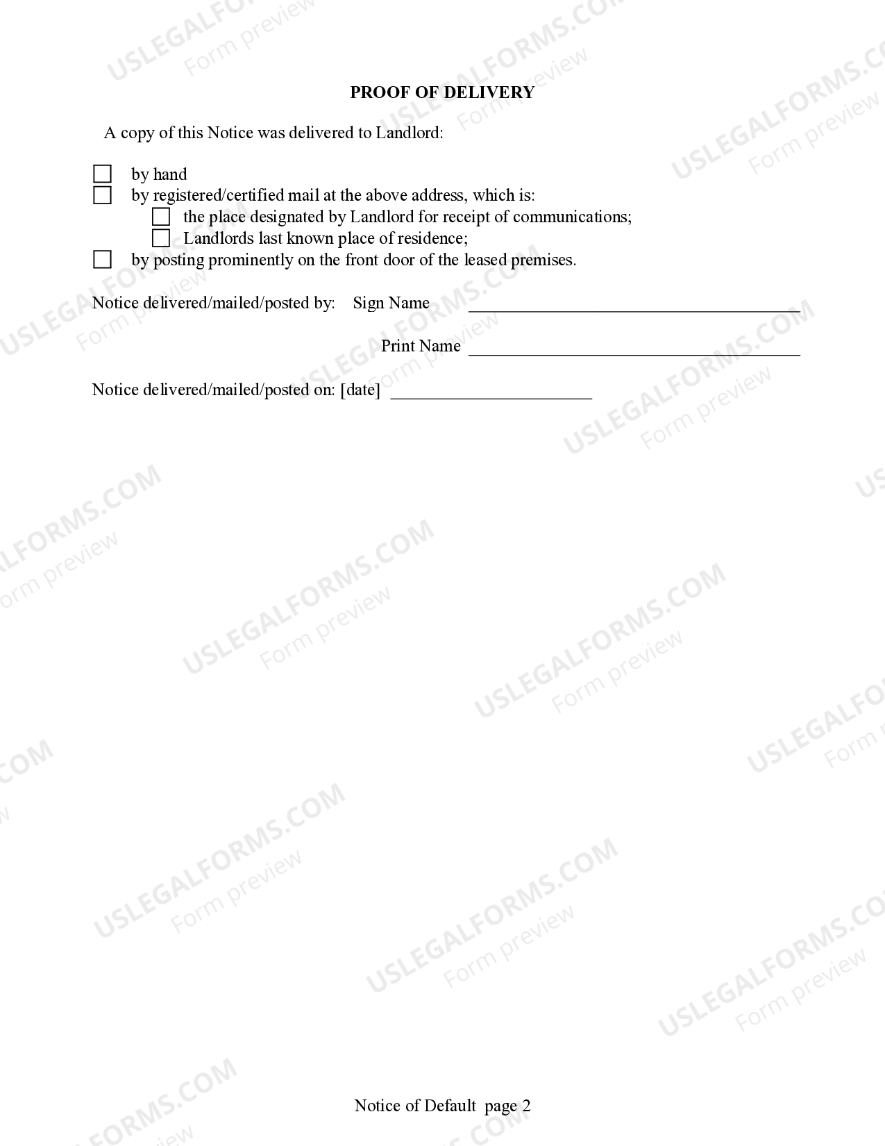 Phoenix Arizona Notice To Landlord To Immediately Remedy Defect In