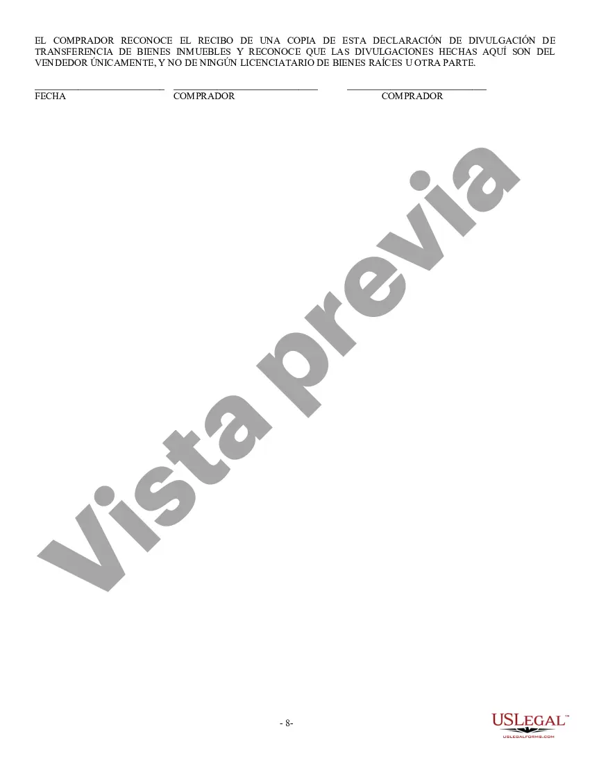 Preview Declaración de Divulgación de Ventas de Bienes Raíces Residenciales