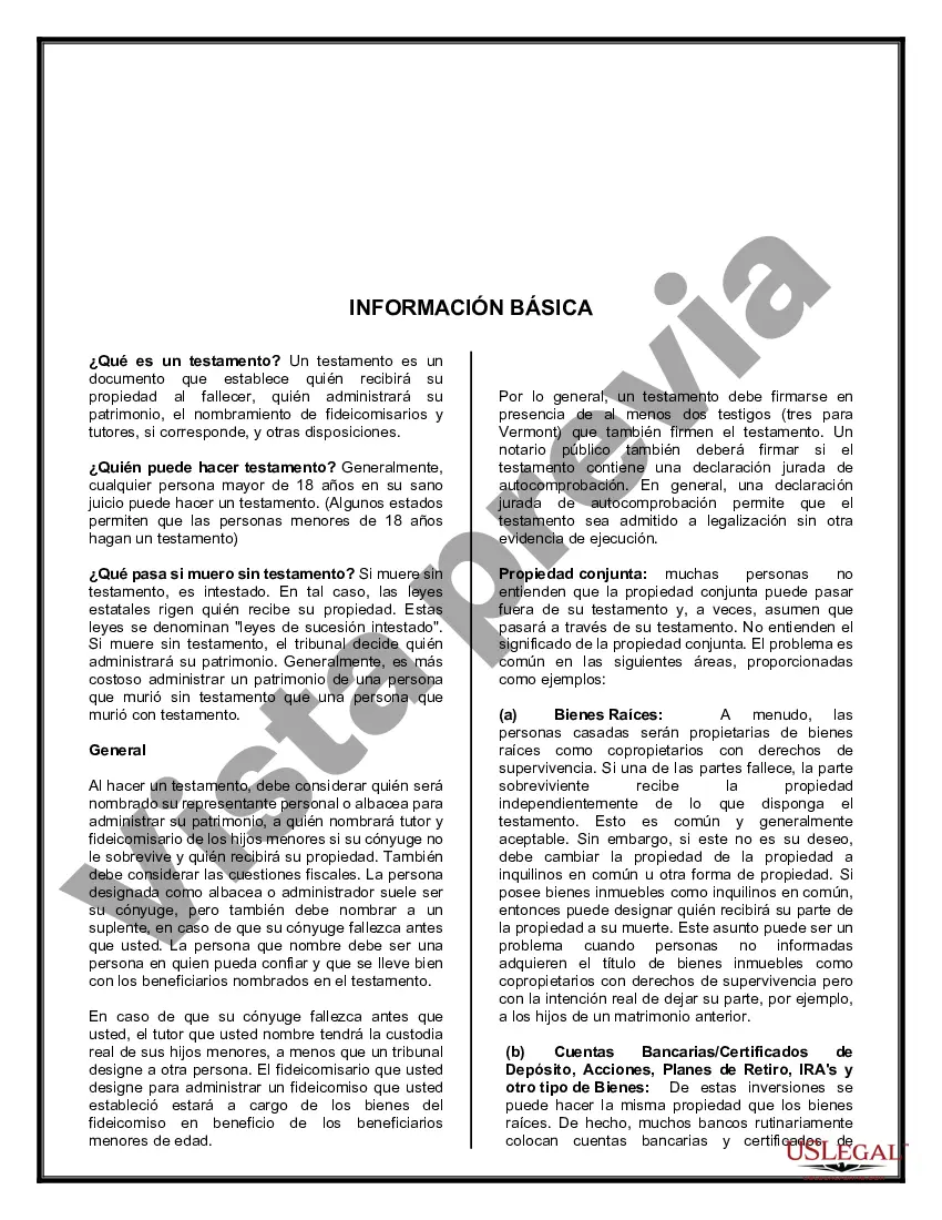 Preview Testamentos mutuos que contienen última voluntad y testamentos para personas solteras que viven juntas sin hijos