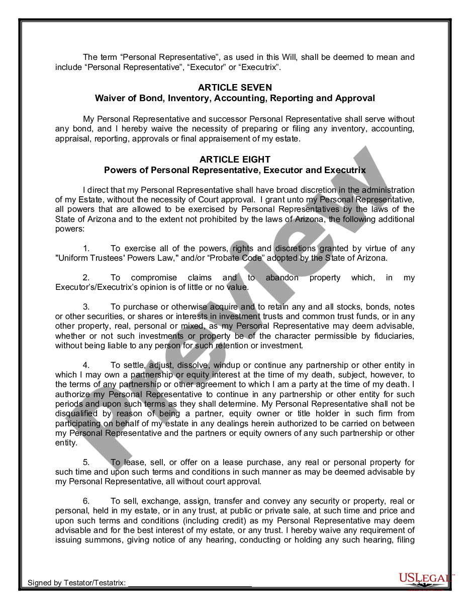 page 7 Mutual Wills containing Last Will and Testaments for Unmarried Persons living together with No Children preview