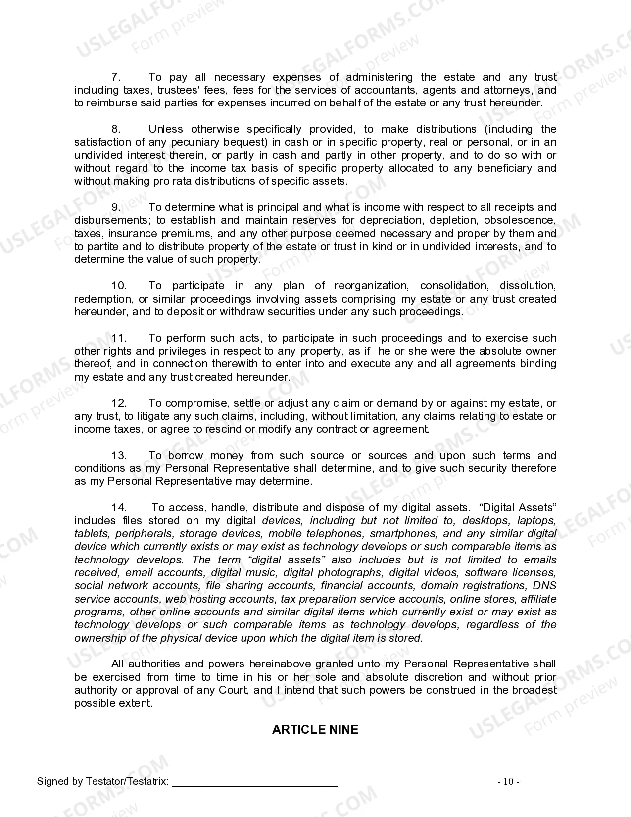 Preview Mutual Wills containing Last Will and Testaments for Man and Woman living together not Married with No Children