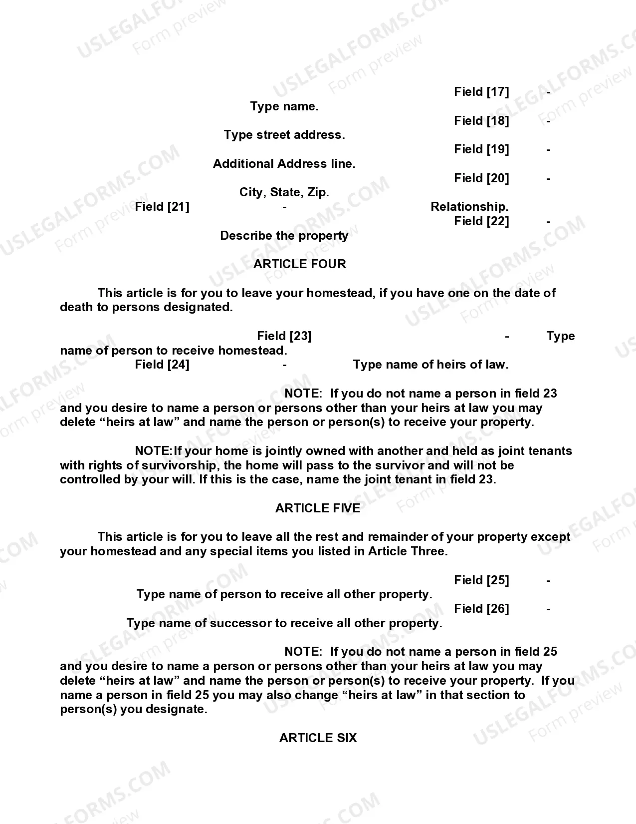 Preview Mutual Wills containing Last Will and Testaments for Man and Woman living together not Married with No Children