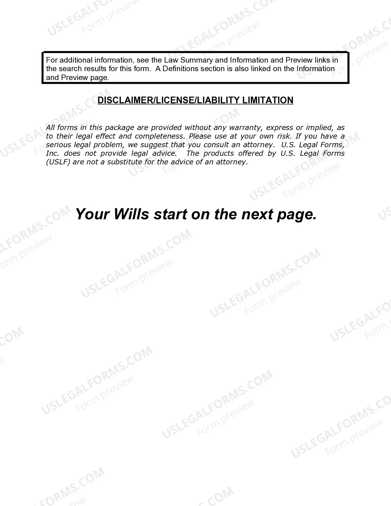 Preview Mutual Wills containing Last Will and Testaments for Man and Woman living together not Married with No Children