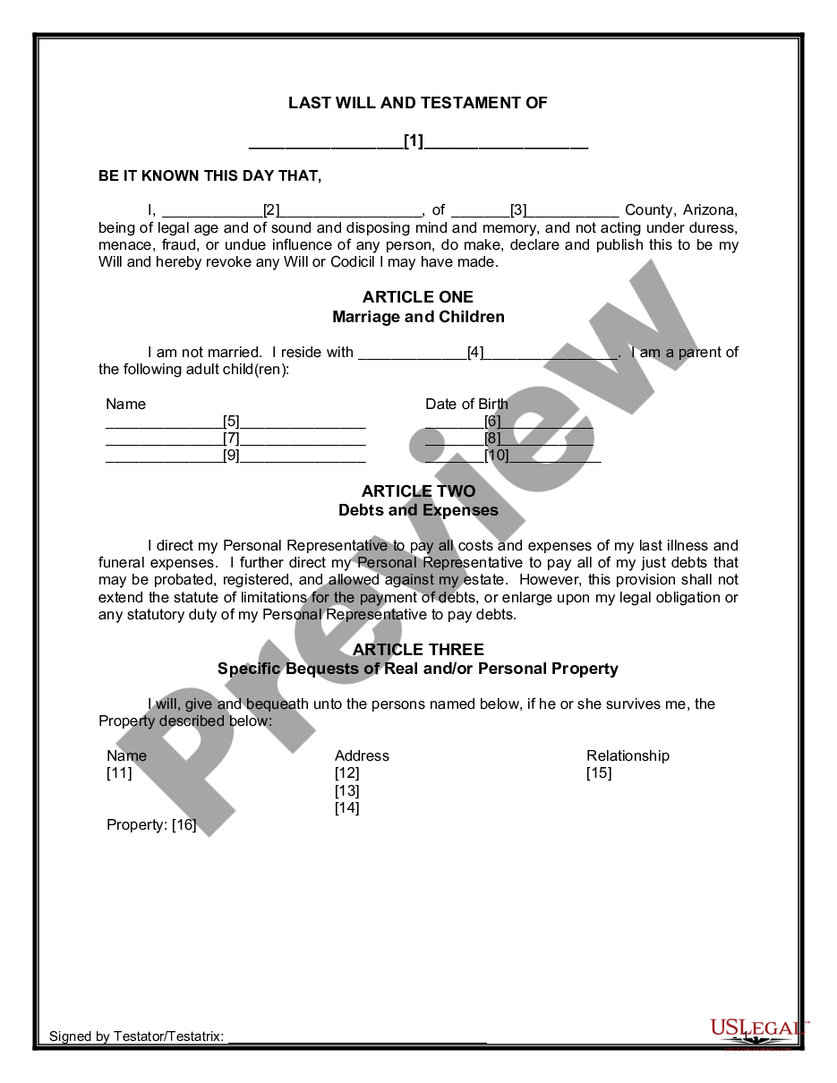 page 5 Mutual Wills Package of Last Wills and Testaments for Unmarried Persons living together not Married with Adult Children preview