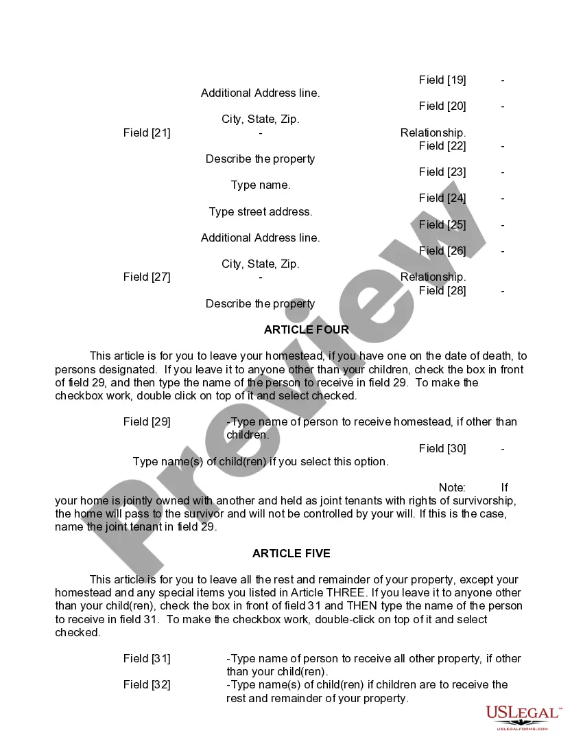 Preview Mutual Wills Package of Last Wills and Testaments for Man and Woman living together not Married with Adult Children