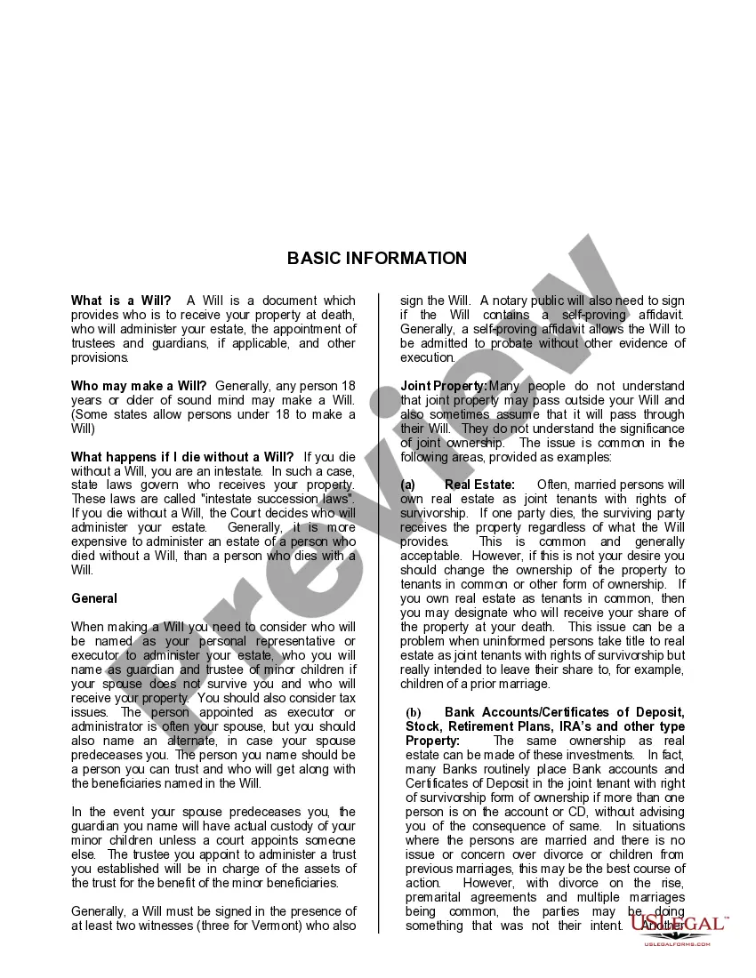 Preview Mutual Wills Package of Last Wills and Testaments for Man and Woman living together not Married with Adult Children