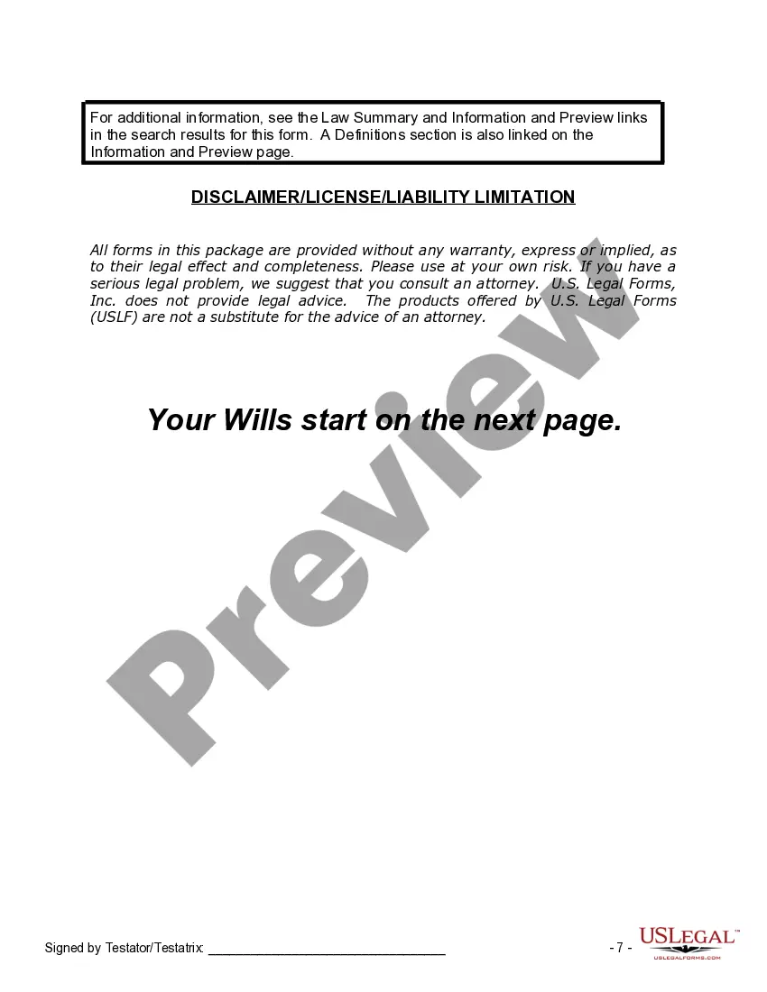 Preview Mutual Wills Package of Last Wills and Testaments for Man and Woman living together not Married with Adult Children