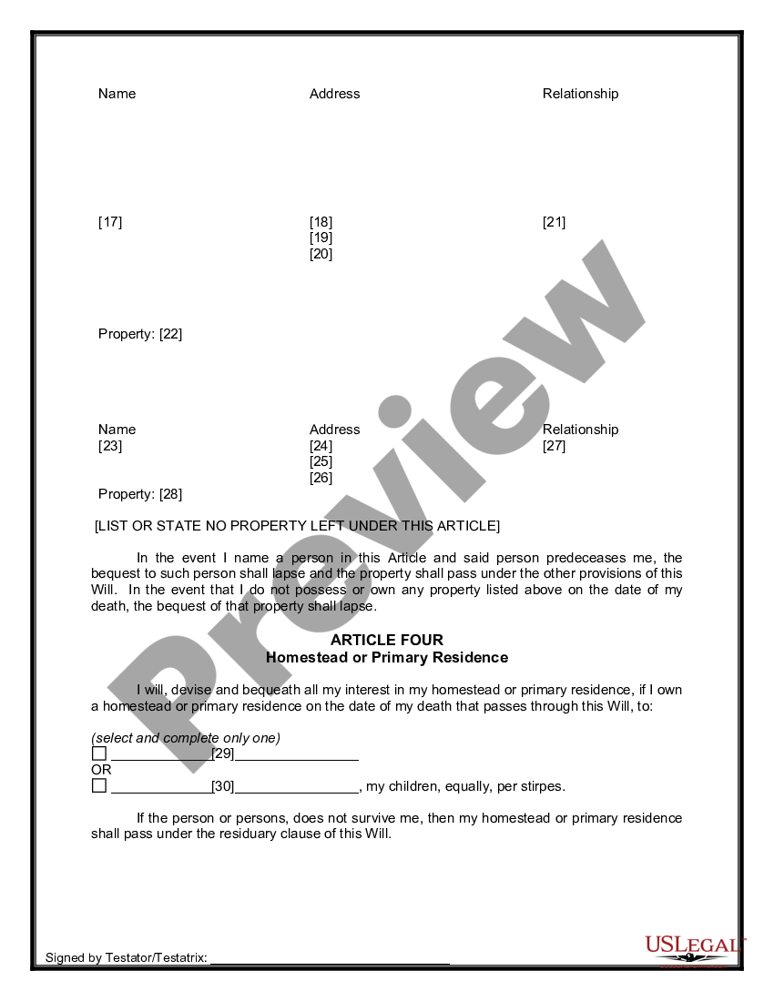 page 6 Mutual Wills or Last Will and Testaments for Unmarried Persons living together, not Married with Minor Children preview