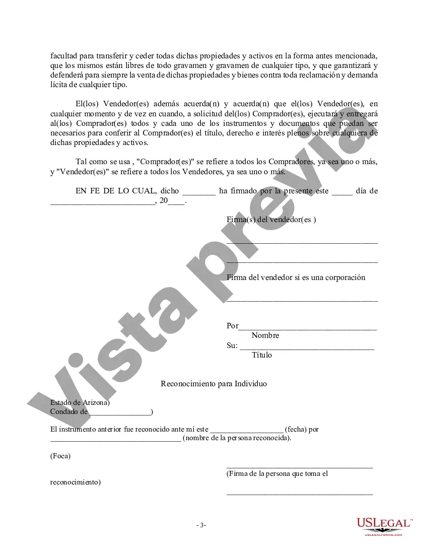 Preview Factura de venta en relación con la venta del negocio por parte del vendedor individual o corporativo