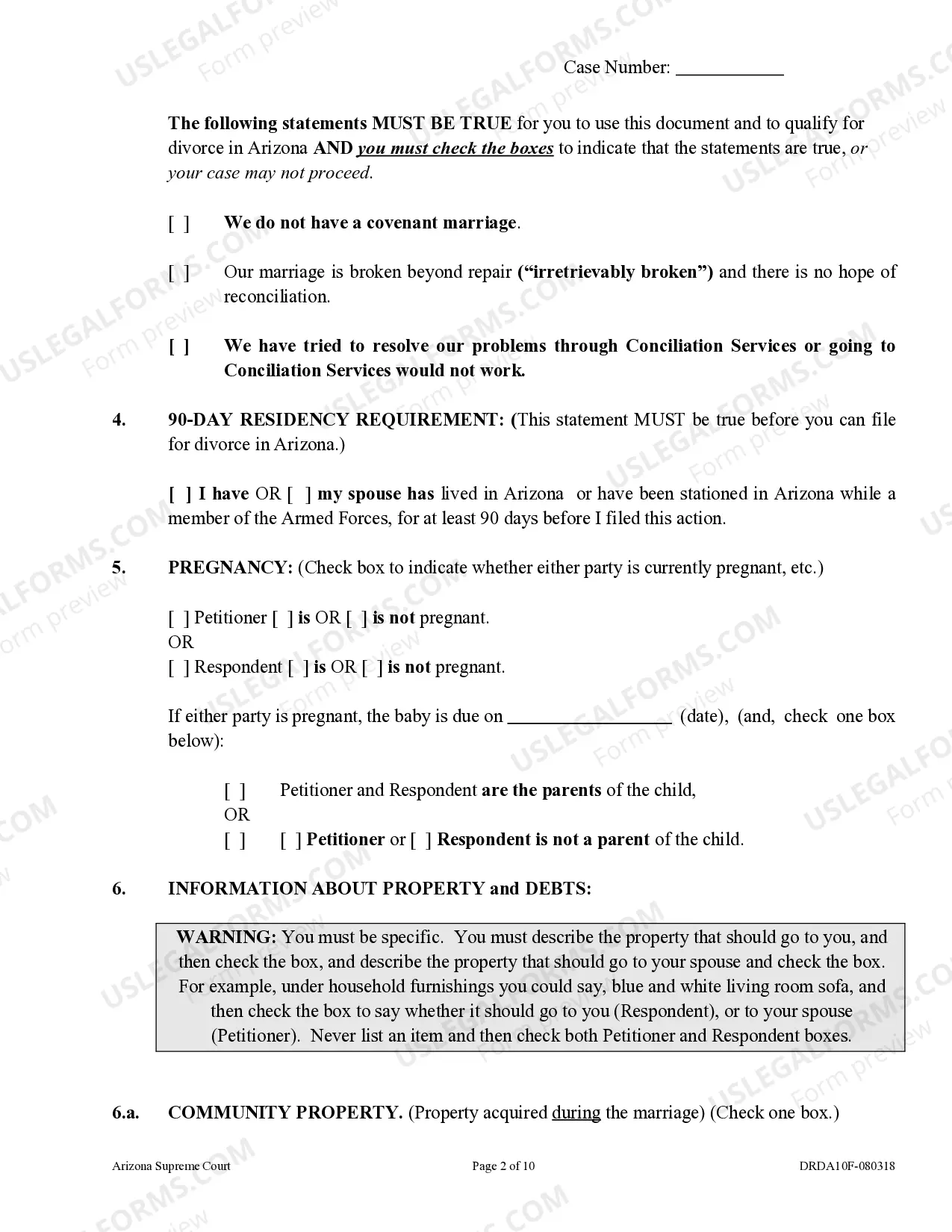 Preview Petition for Dissolution of Marriage - Divorce for People with No Children or Adult Children