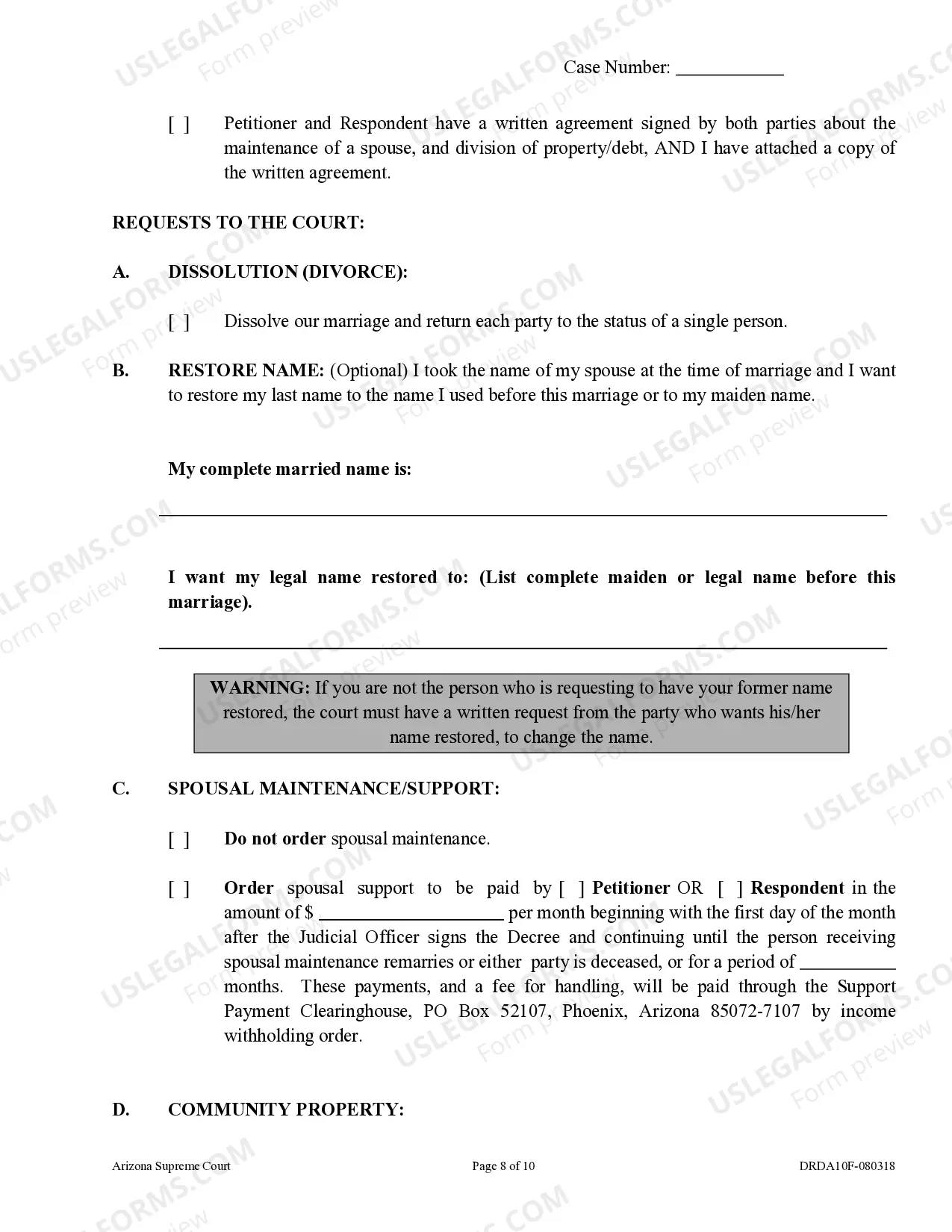 Preview Petition for Dissolution of Marriage - Divorce for People with No Children or Adult Children