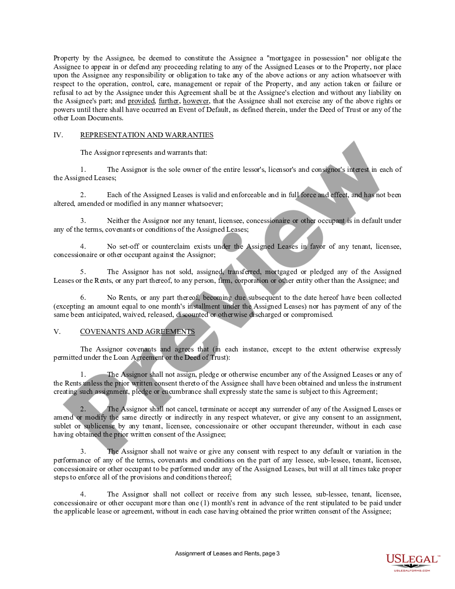 deed of trust with assignment of rents nevada