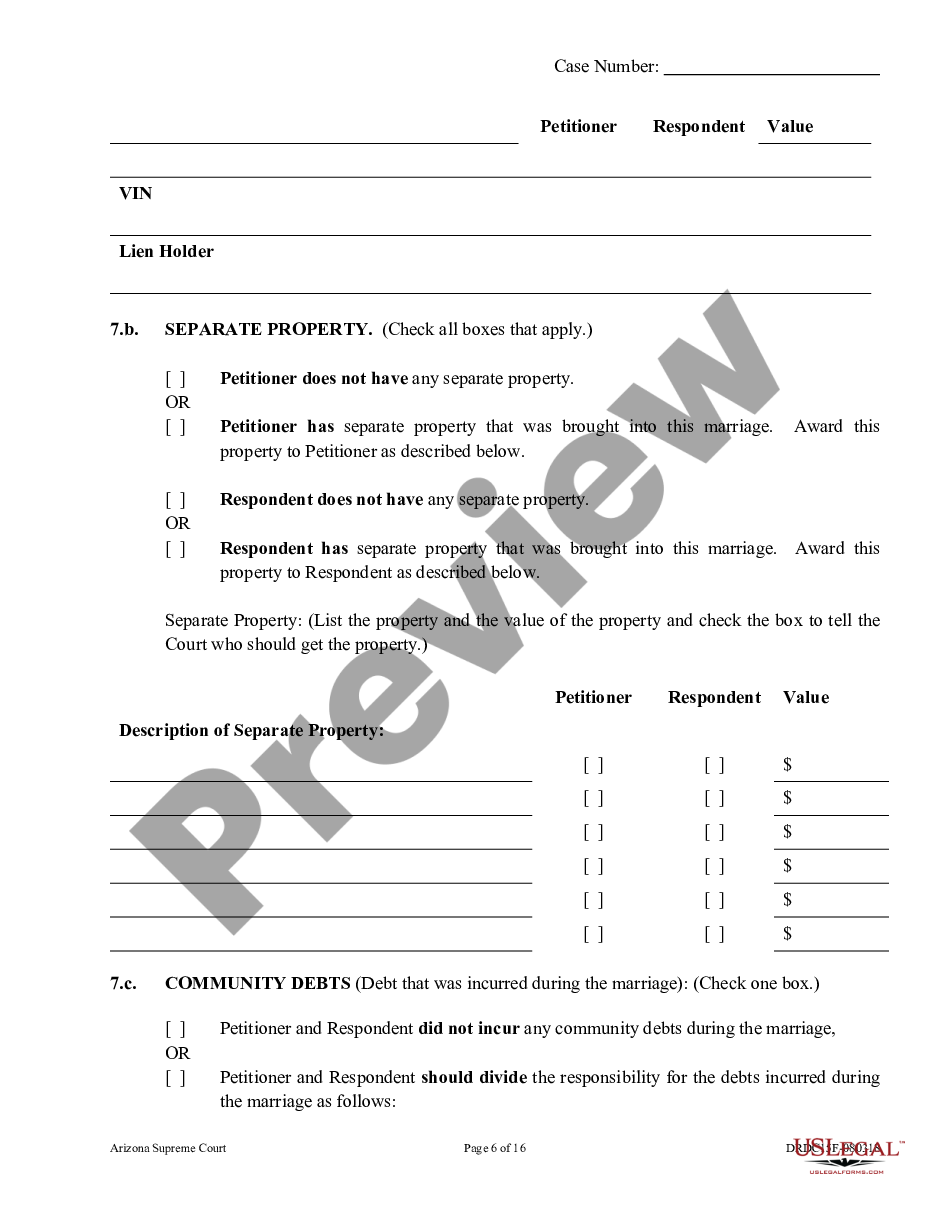 page 5 Petition for Dissolution of Marriage with Children - Divorce preview
