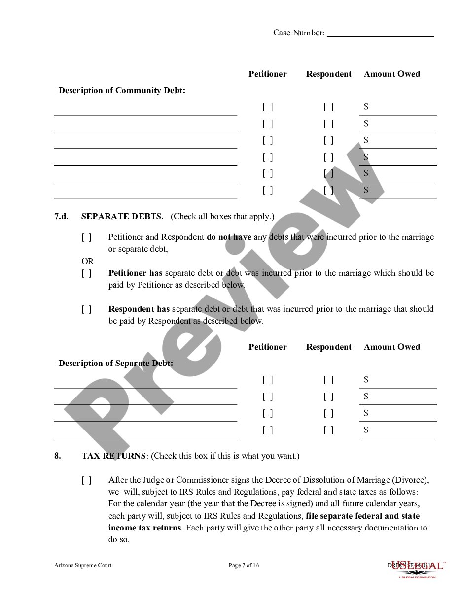 page 6 Petition for Dissolution of Marriage with Children - Divorce preview