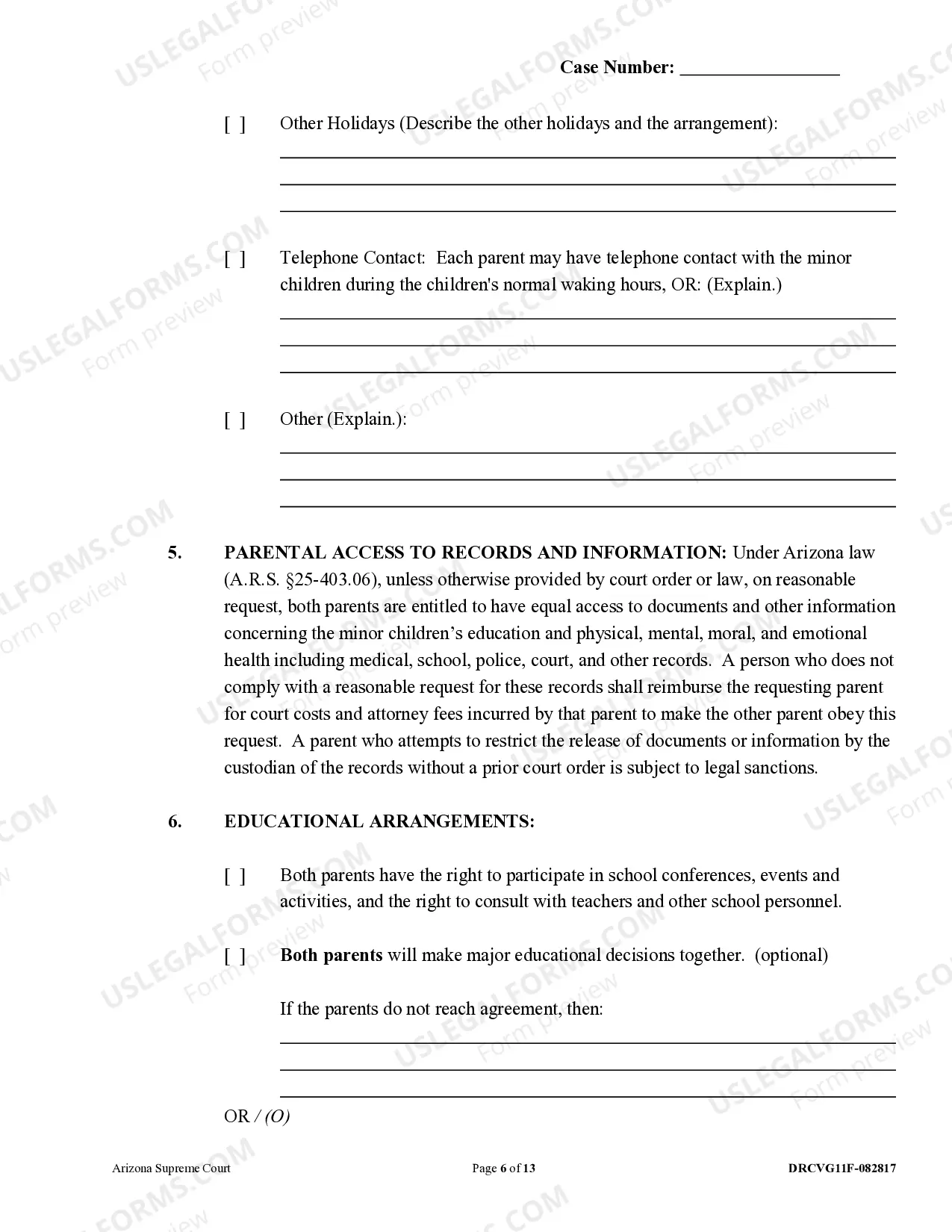 Preview Parenting Plan - Joint Custody or Sole Custody